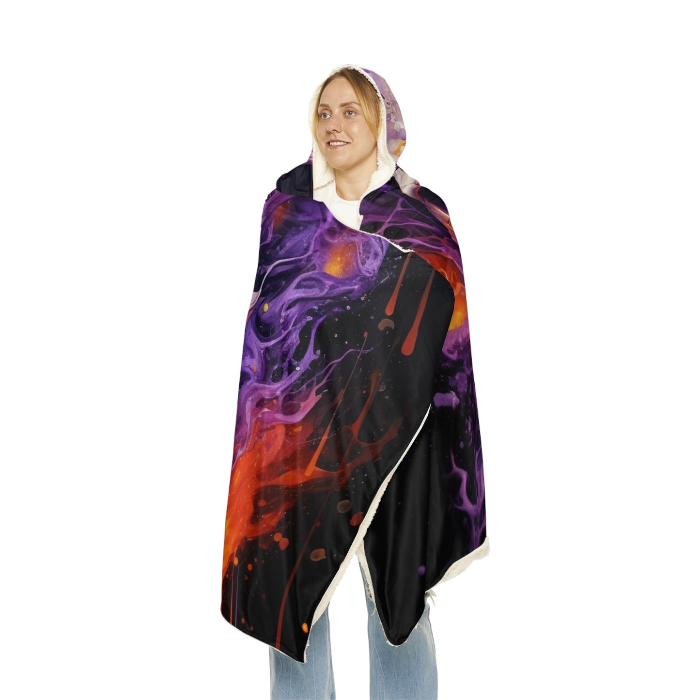 Snuggle Hooded Blanket Skull Flames 2