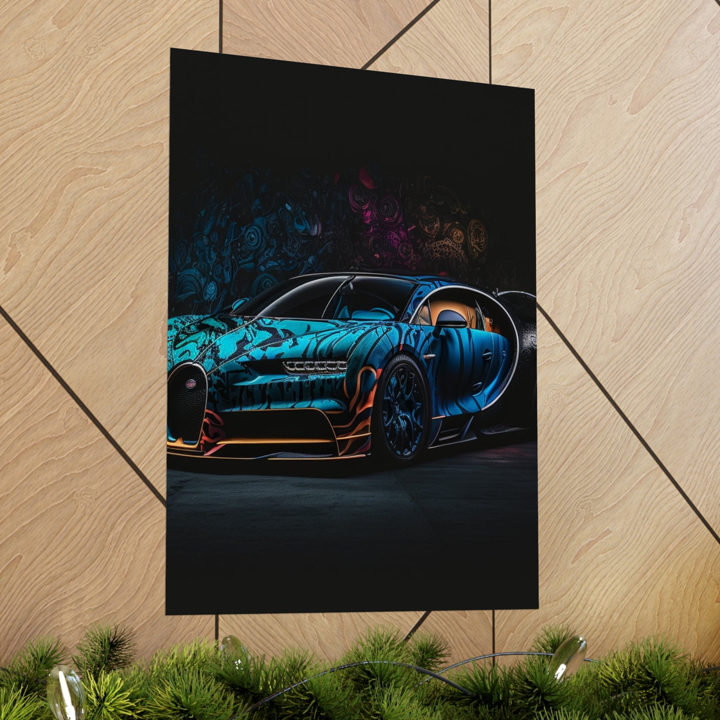 Premium Matte Vertical Posters Bugatti Blue 3