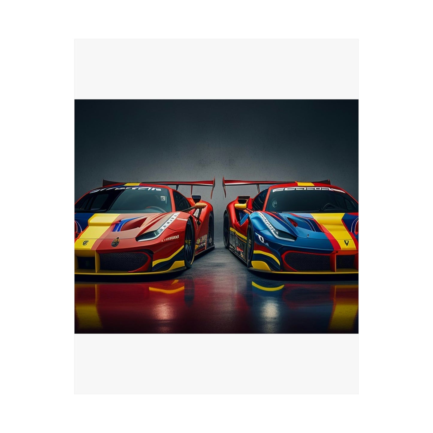 Premium Matte Vertical Posters Ferrari Red Blue 4