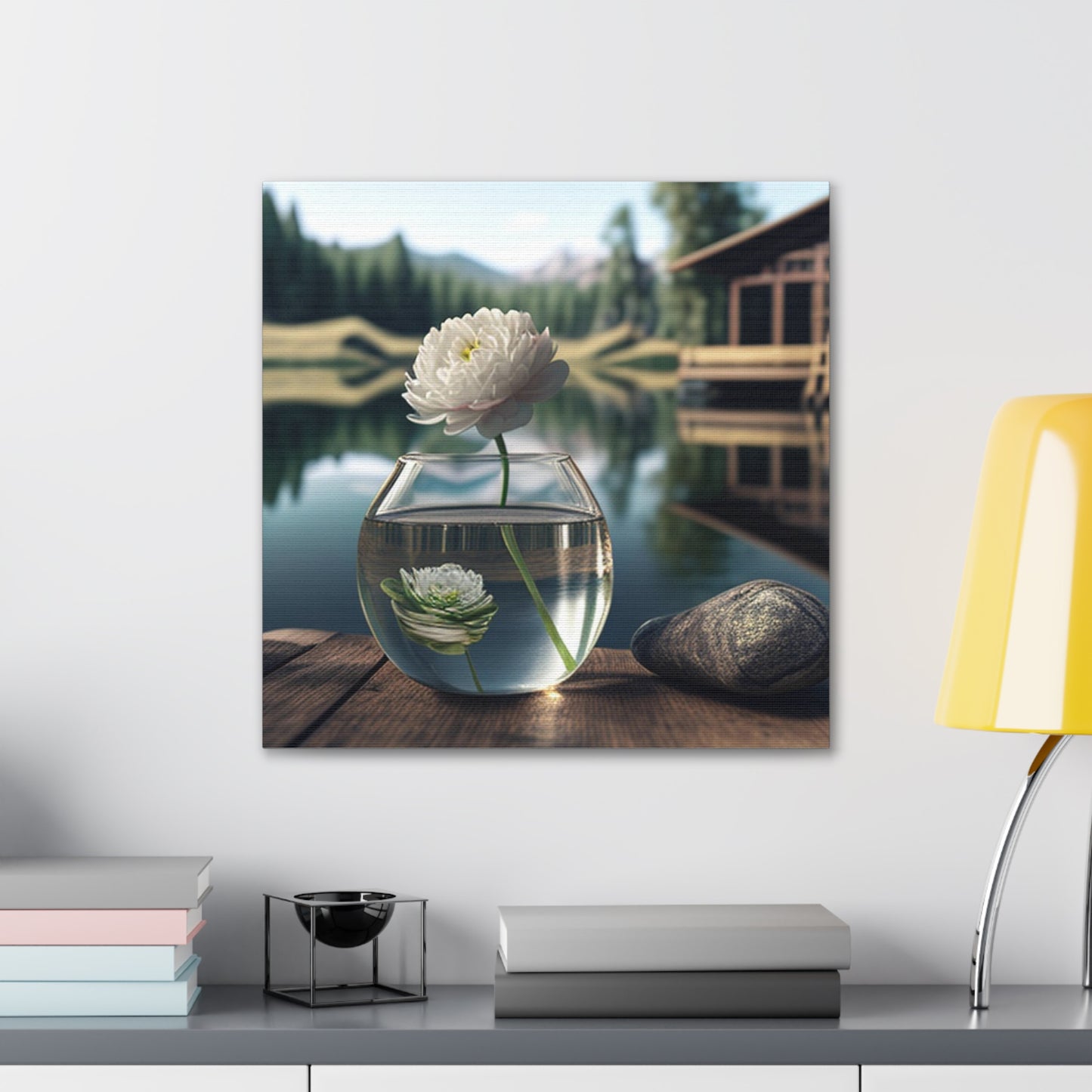Canvas Gallery Wraps White Peony glass vase 2