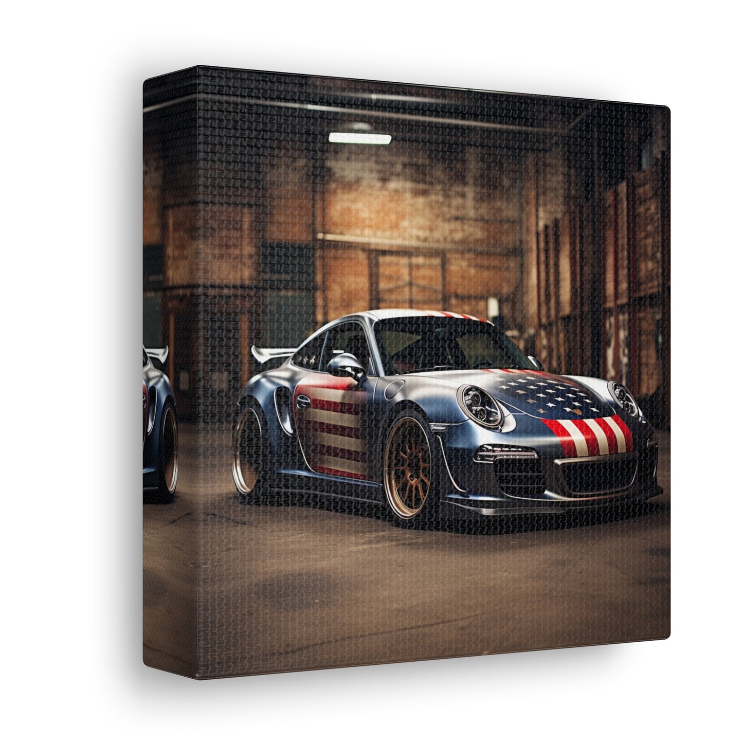 Canvas Gallery Wraps American Flag Porsche 1