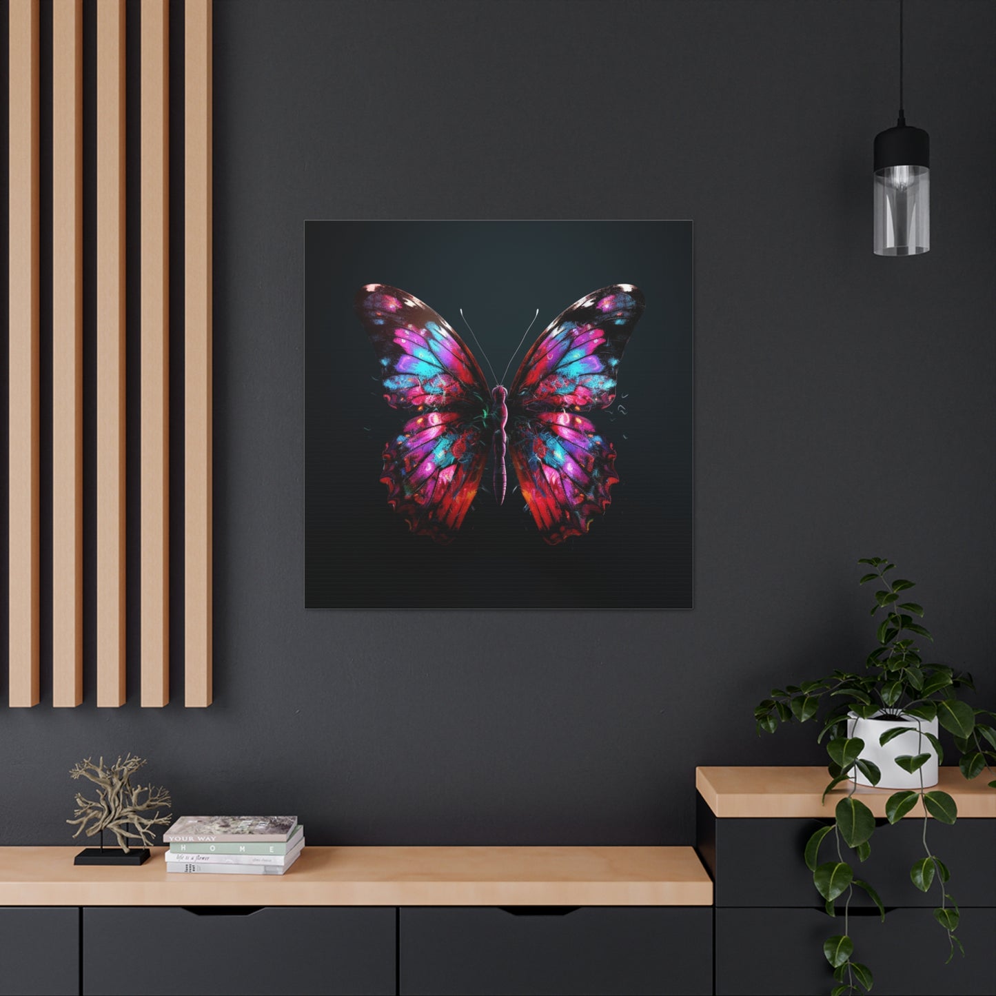 Canvas Gallery Wraps Hyper Colorful Butterfly Macro 3