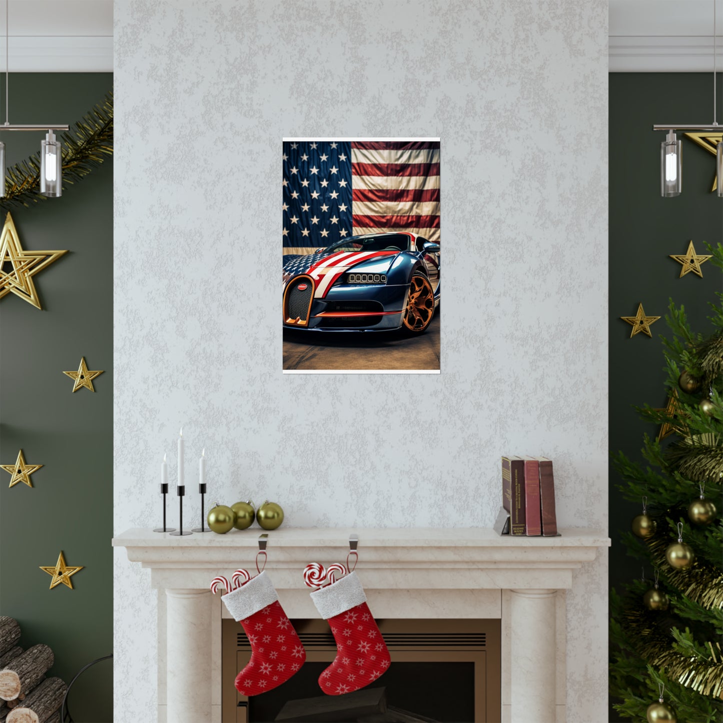 Premium Matte Vertical Posters Bugatti Flag American 4