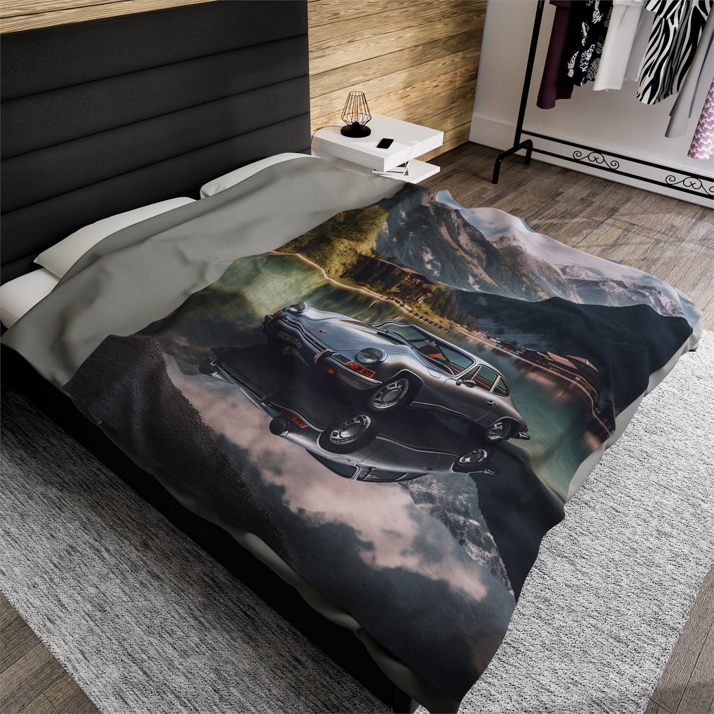 Velveteen Plush Blanket Porsche Lake 2