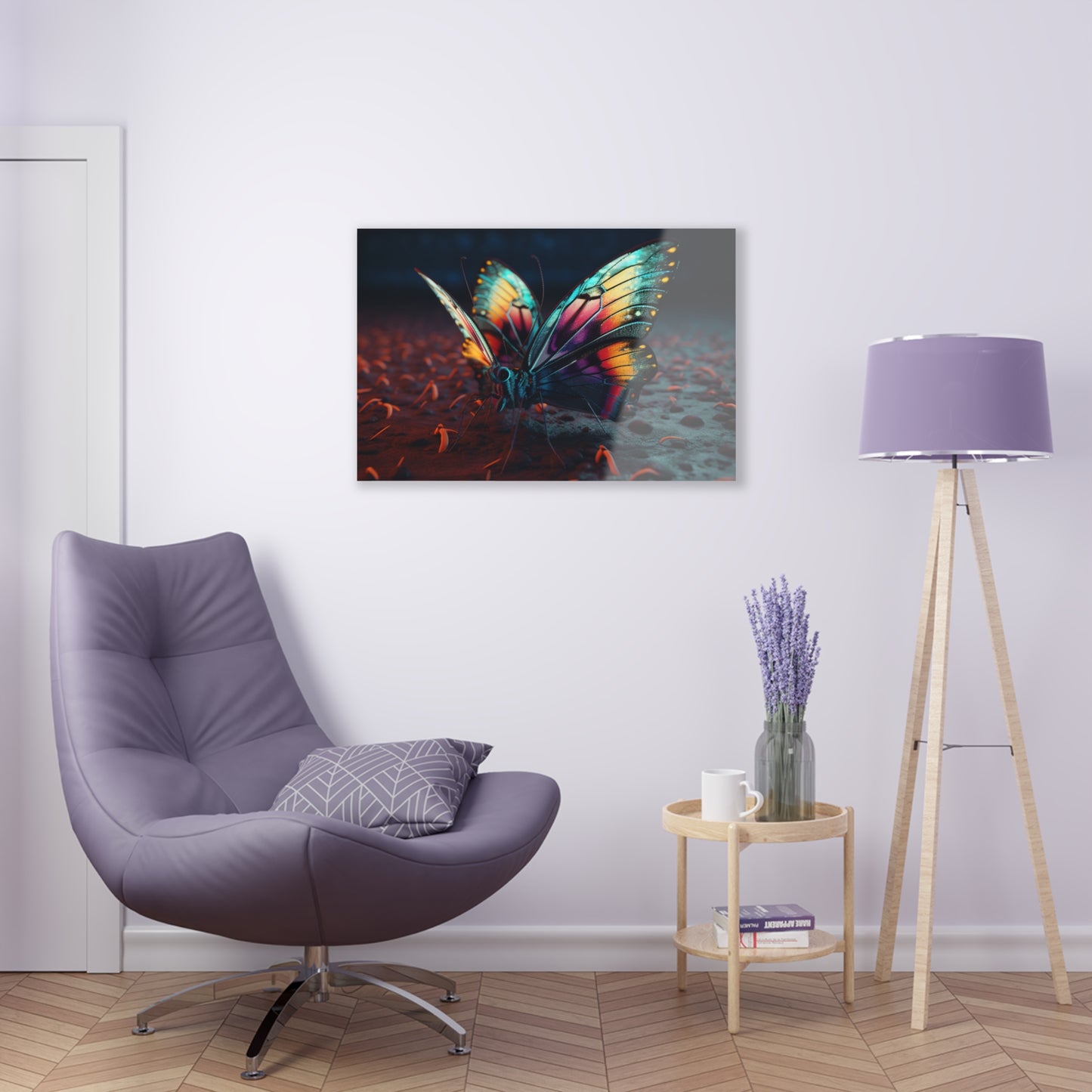 Acrylic Prints Hyper Colorful Butterfly Macro 1