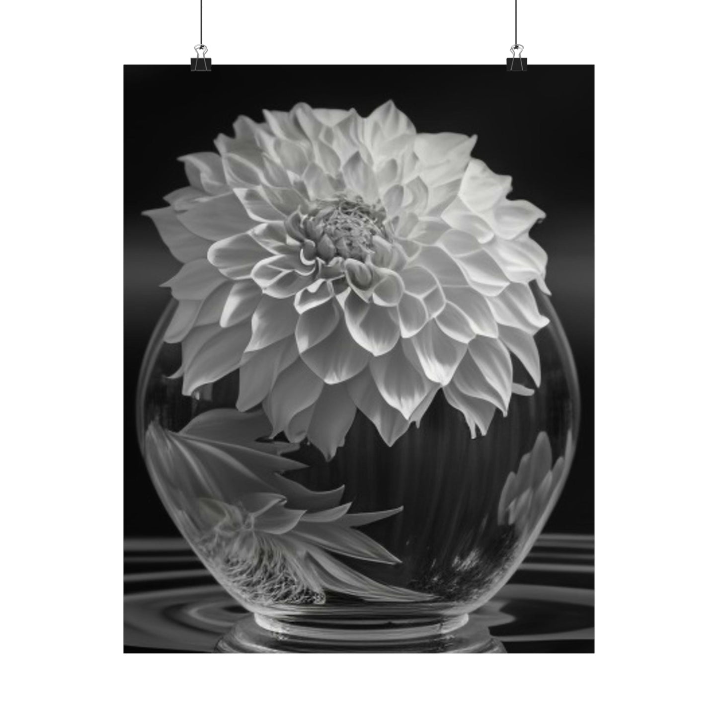 Premium Matte Vertical Posters White Dahlia 1