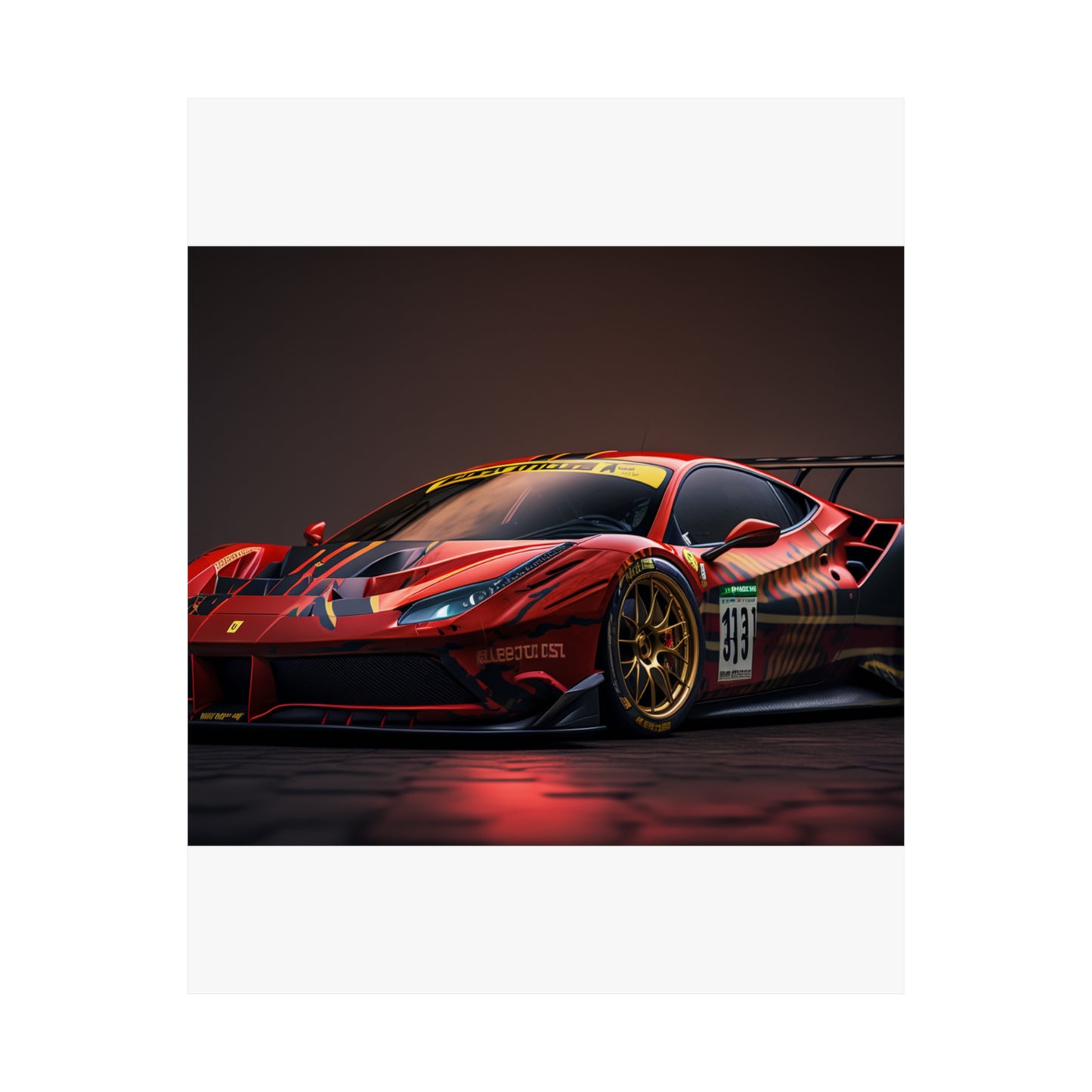 Premium Matte Vertical Posters Ferrari Red 1