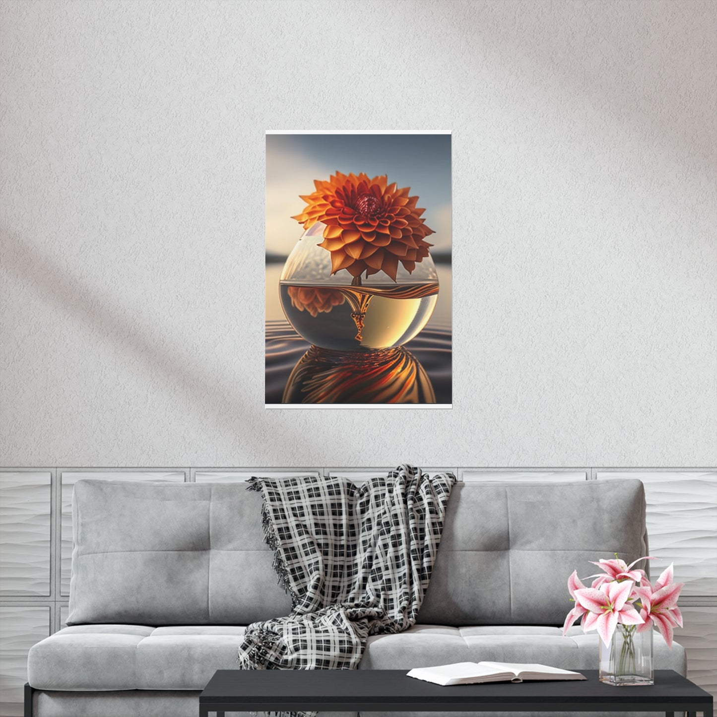 Premium Matte Vertical Posters Dahlia Orange 1