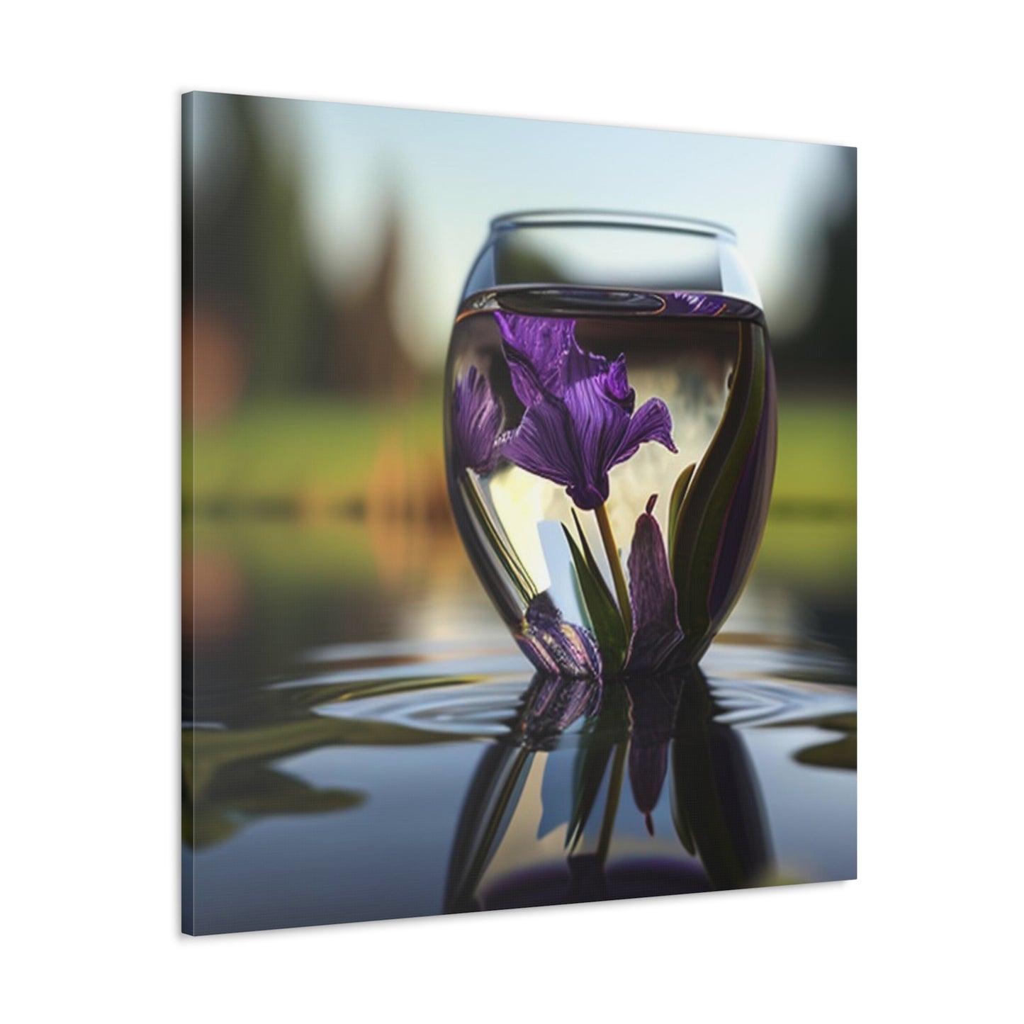 Canvas Gallery Wraps Purple Iris in a vase 3