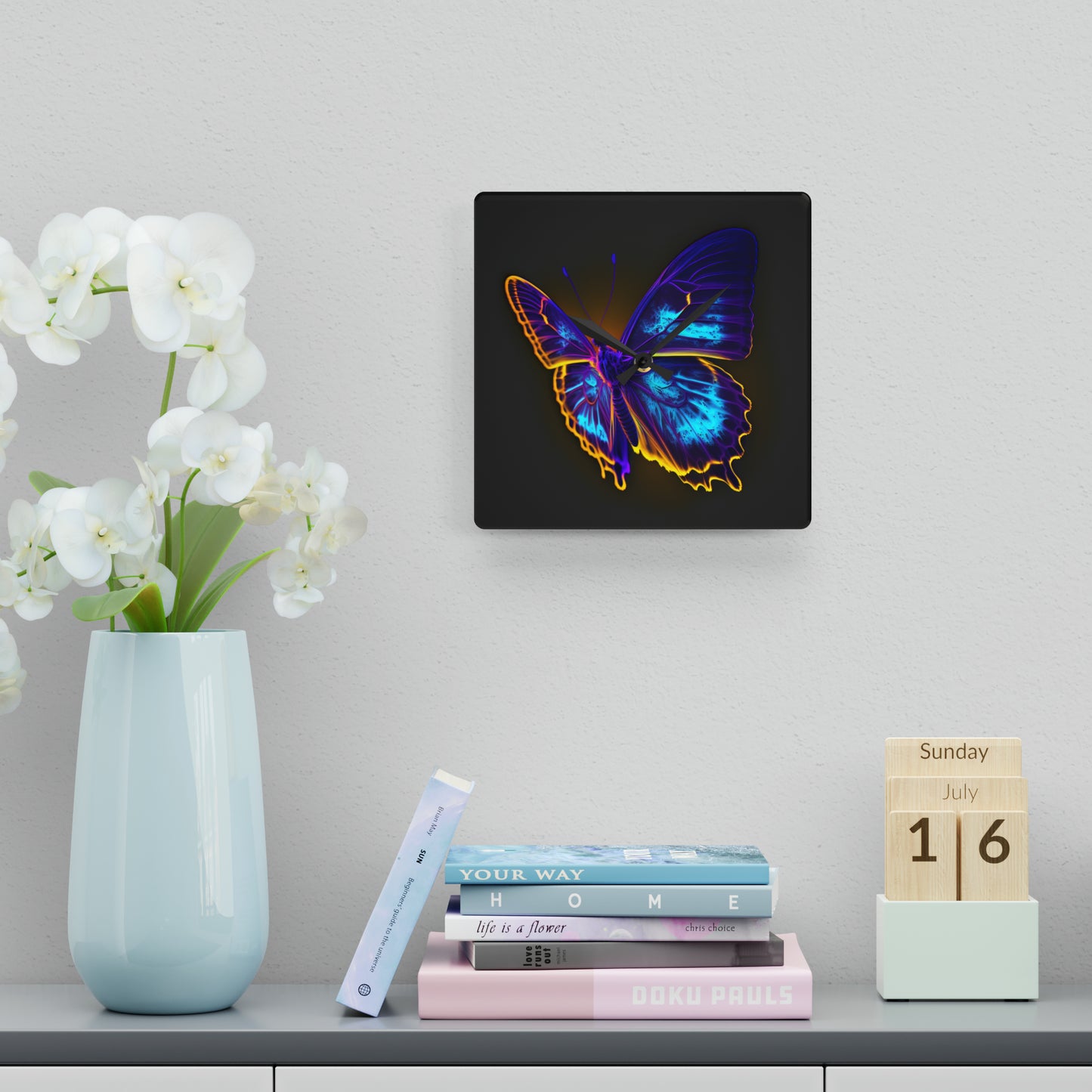 Acrylic Wall Clock Thermal Butterfly 4