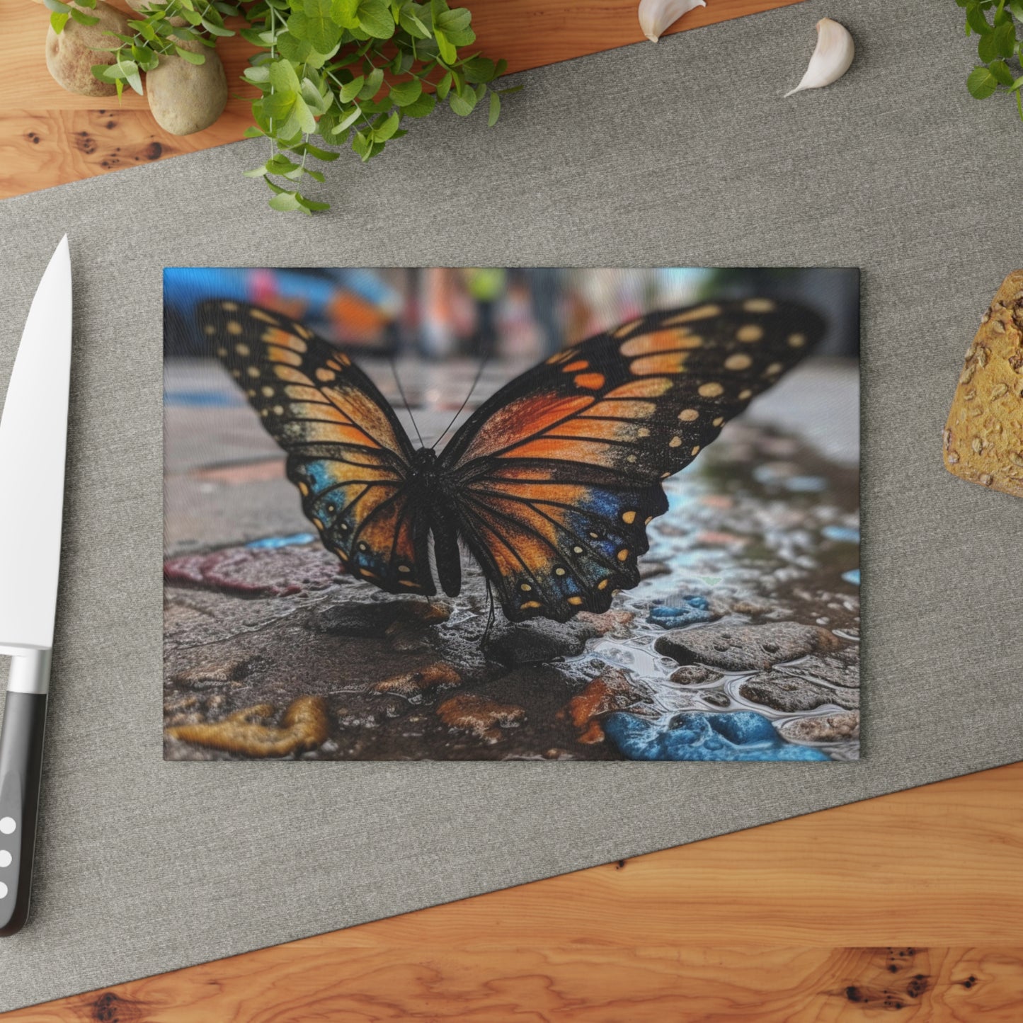 Glass Cutting Board Water Butterfly Street 4