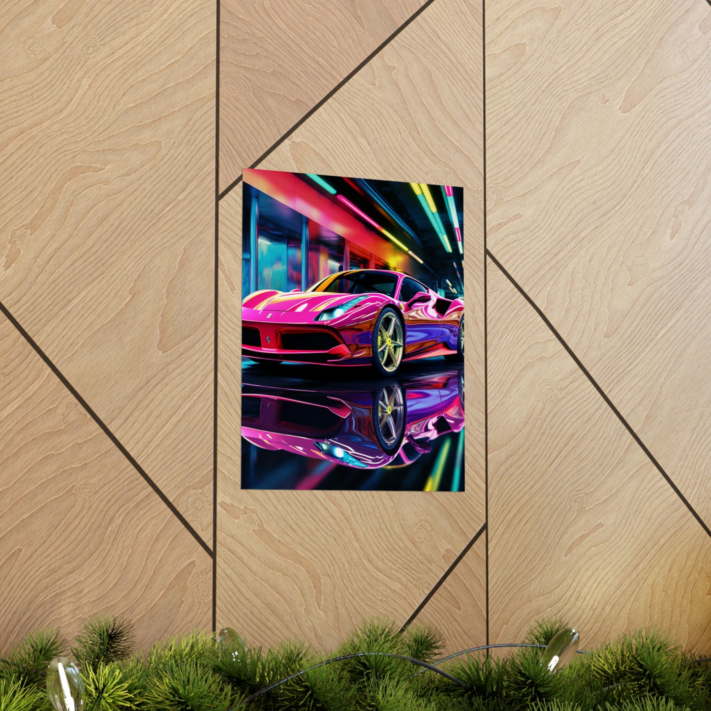 Premium Matte Vertical Posters Pink Macro Ferrari 4