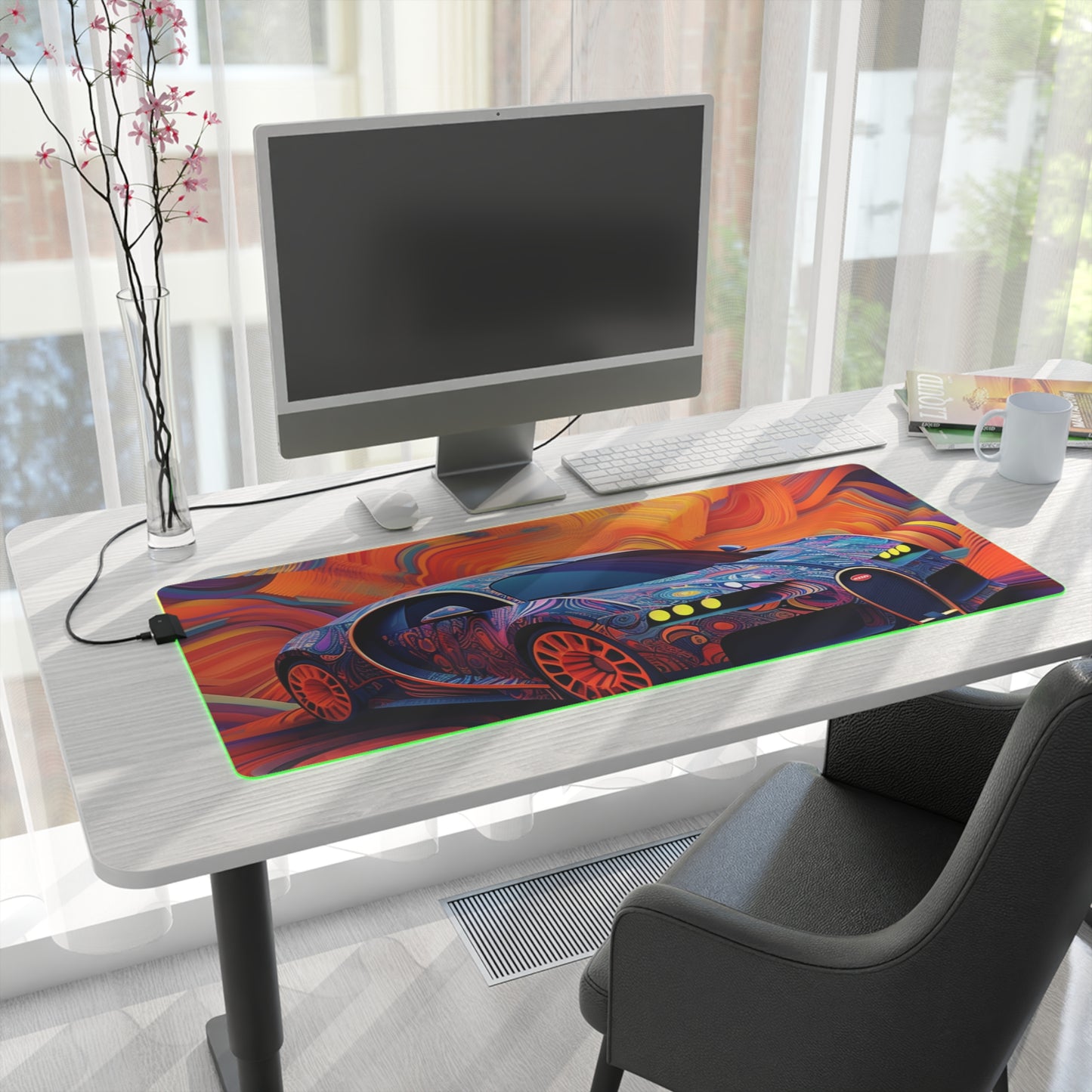 LED Gaming Mouse Pad Bugatti Abstract Concept 4