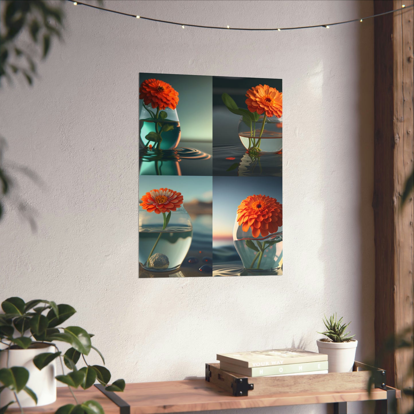 Premium Matte Vertical Posters Orange Zinnia 5