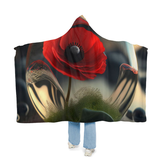 Snuggle Hooded Blanket Red Anemone in a Vase 3