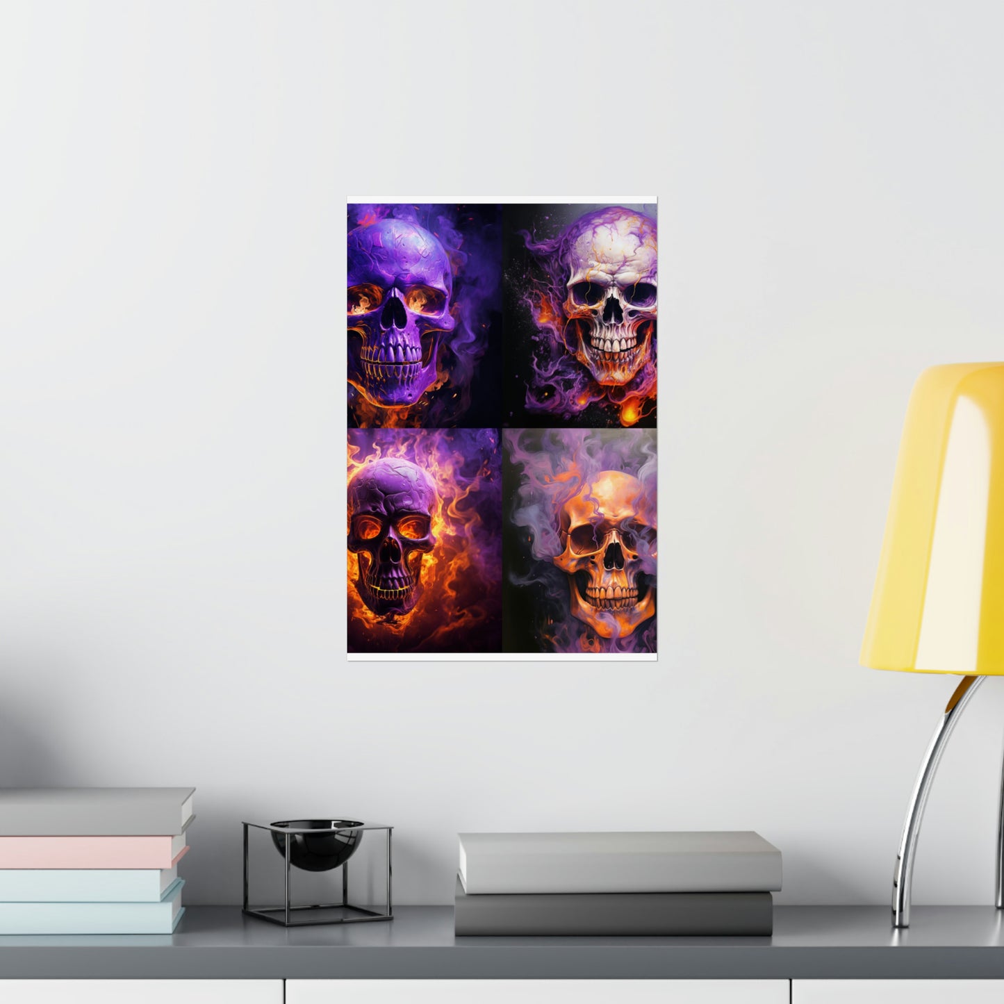 Premium Matte Vertical Posters Skull Flames 5