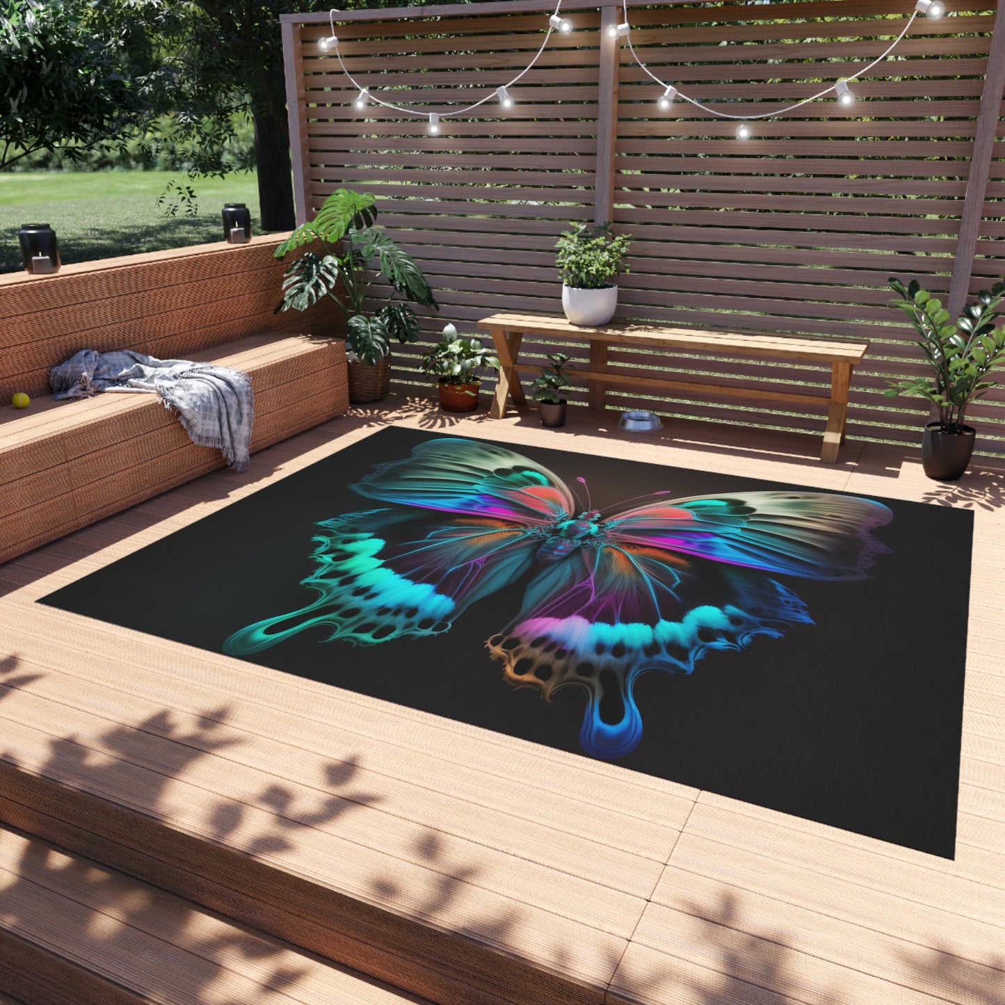 Outdoor Rug  Raw Hyper Color Butterfly 2