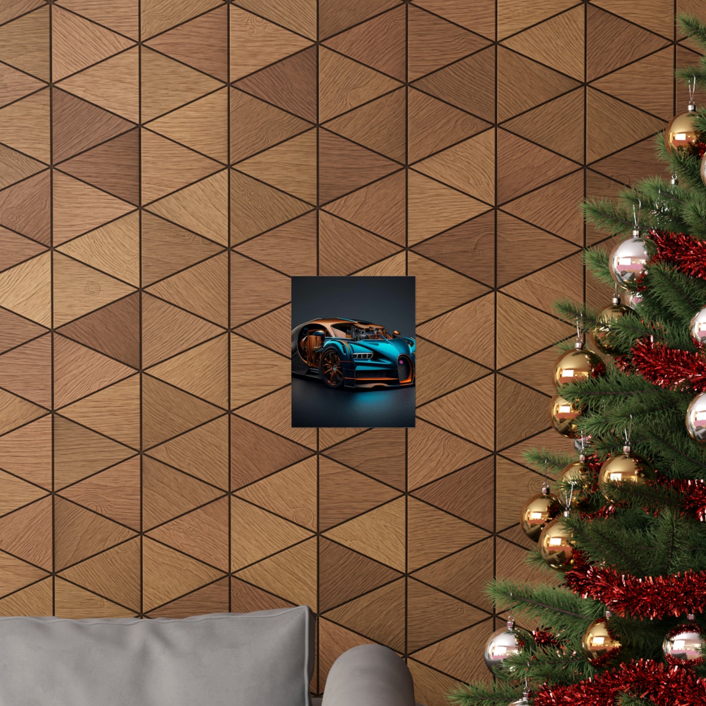 Premium Matte Vertical Posters Bugatti Blue 4