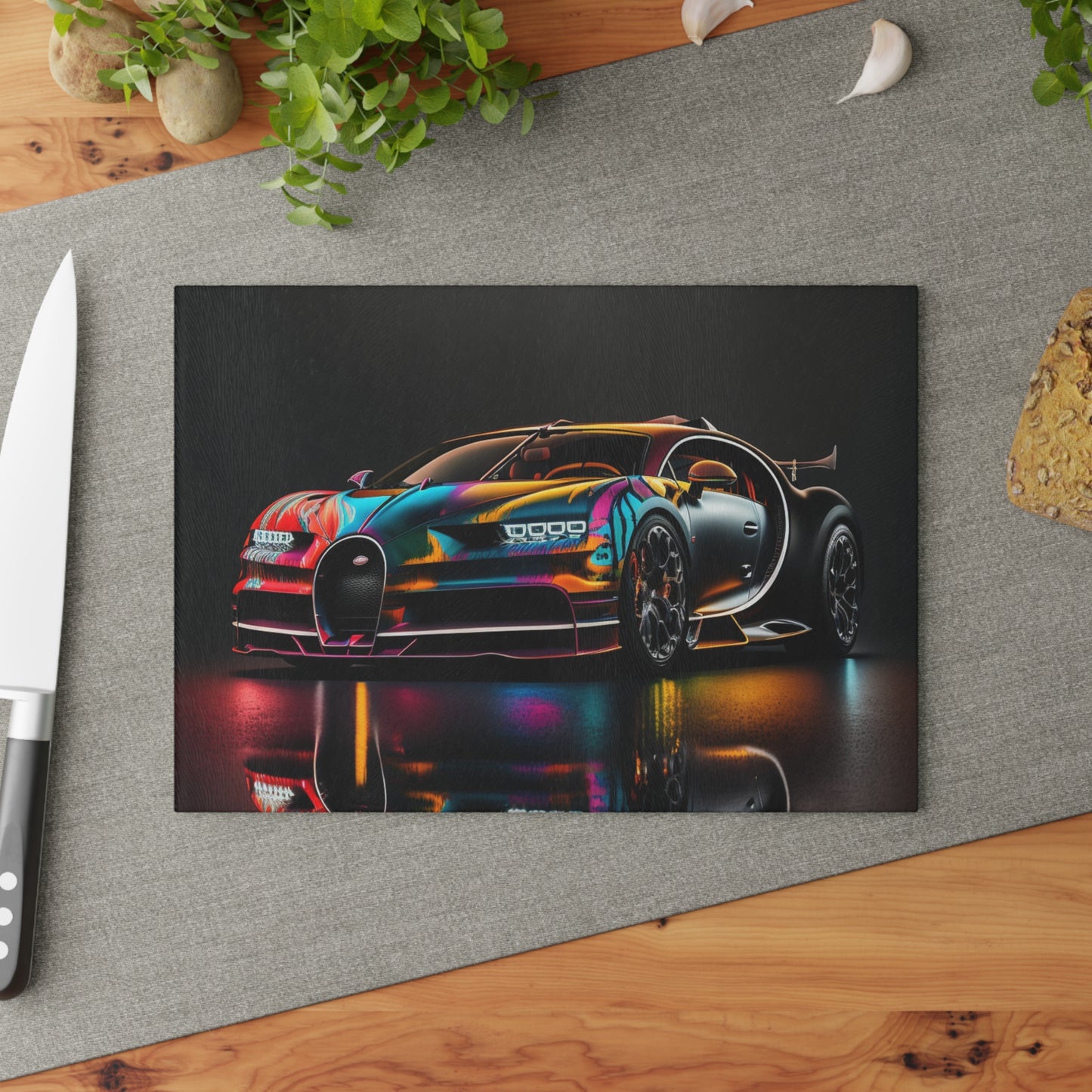 Glass Cutting Board Bugatti Chiron Super 2