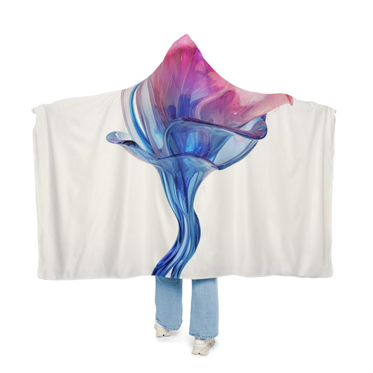 Snuggle Hooded Blanket Pink & Blue Tulip Rose 4