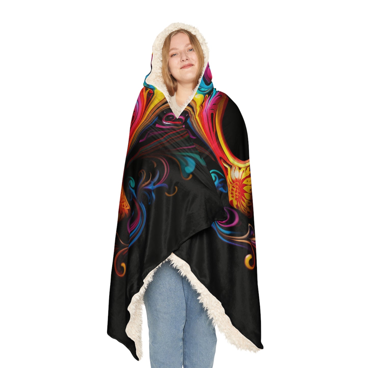 Snuggle Hooded Blanket Macro Skull Color 1