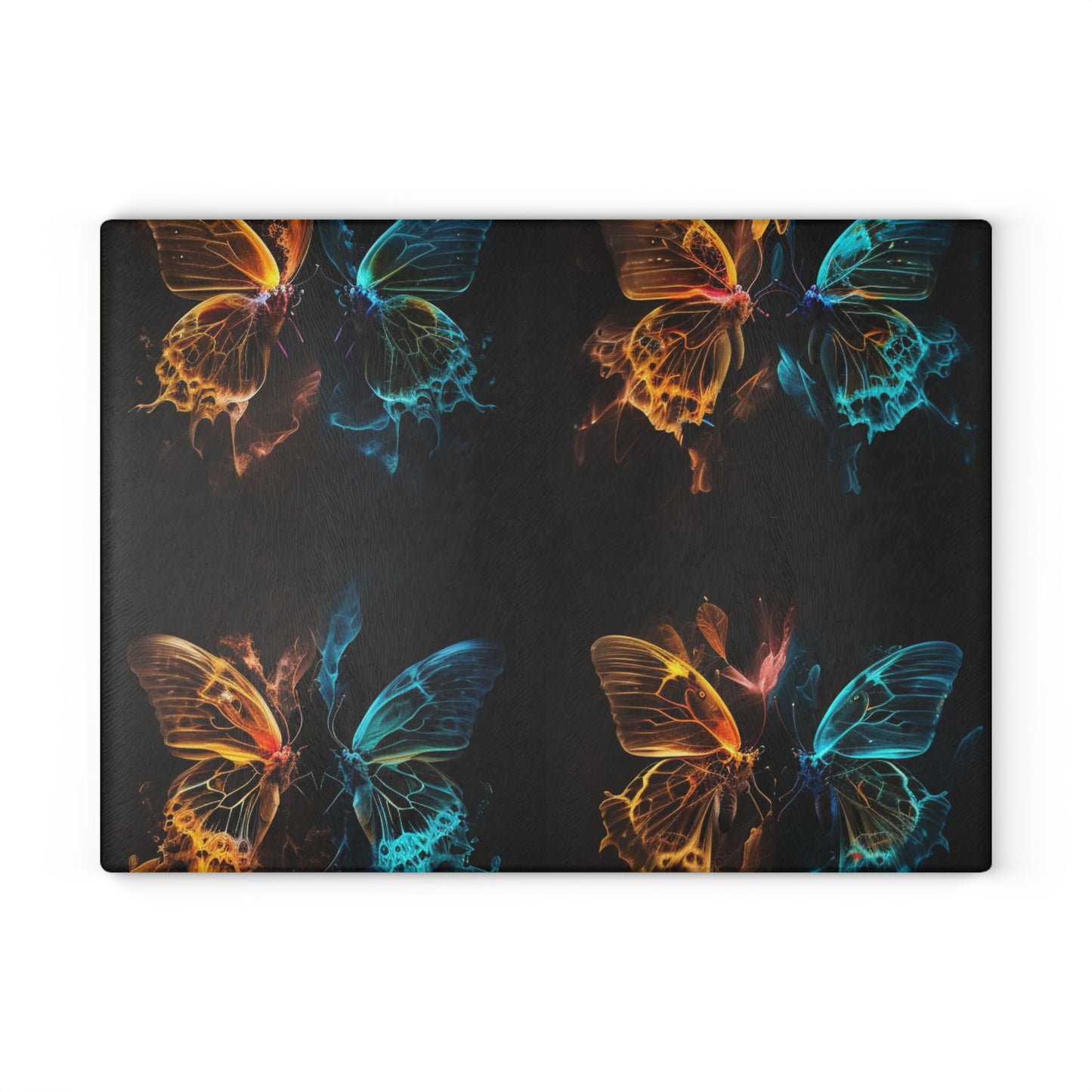 Glass Cutting Board Kiss Neon Butterfly 5