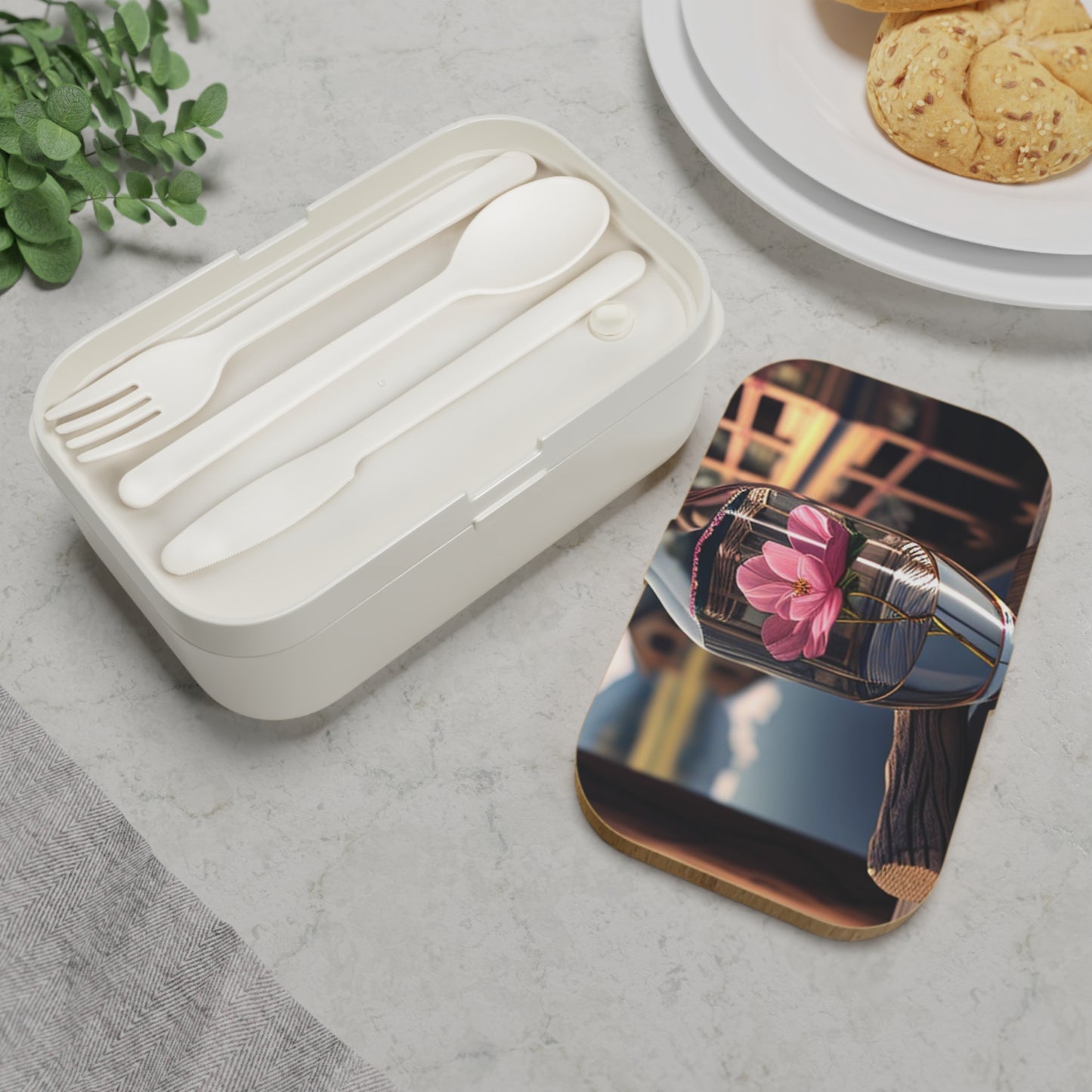 Bento Lunch Box Pink Magnolia 4