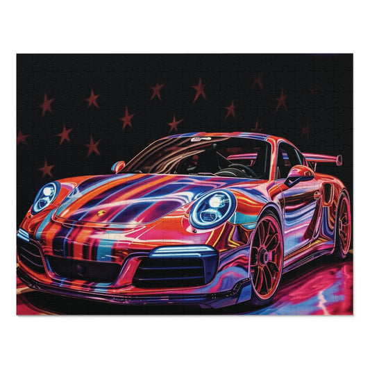 Jigsaw Puzzle (30, 110, 252, 500,1000-Piece) American Flag Colored Porsche 1