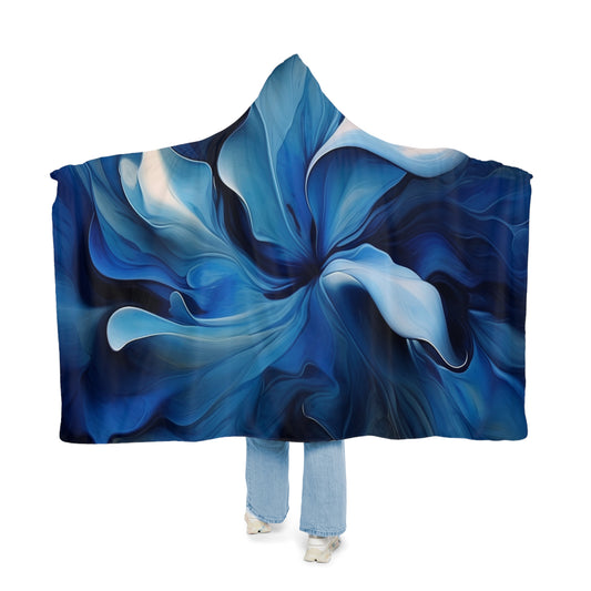 Snuggle Hooded Blanket Abstract Blue Tulip 4