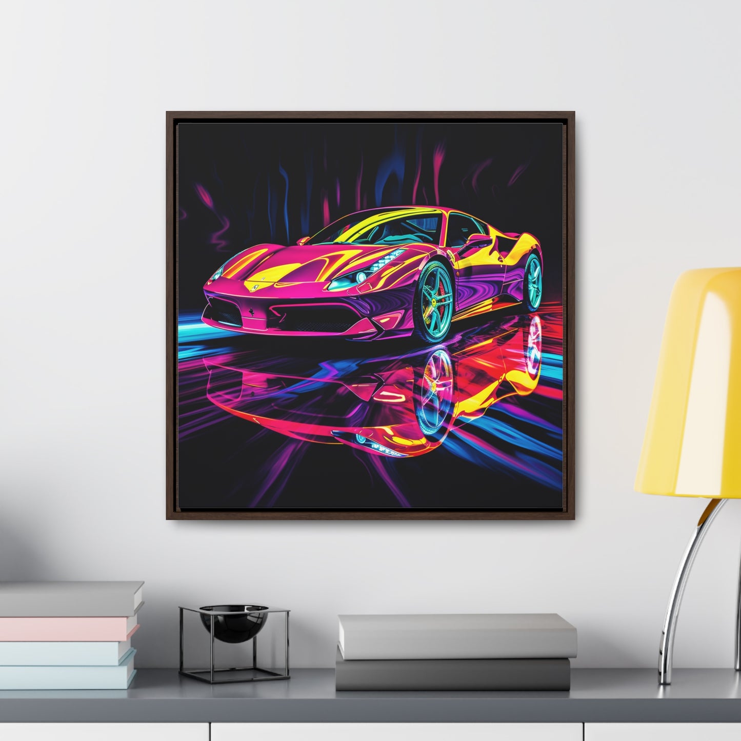 Gallery Canvas Wraps, Square Frame Pink Ferrari Macro 2