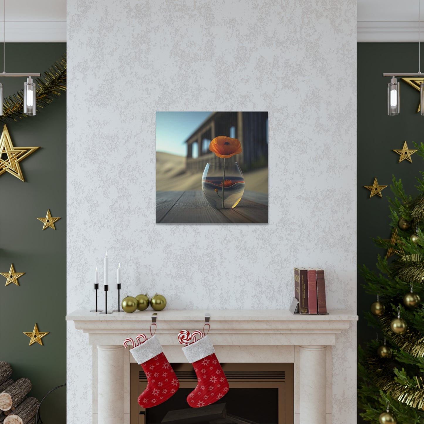 Canvas Gallery Wraps Poppy in a Glass Vase 4
