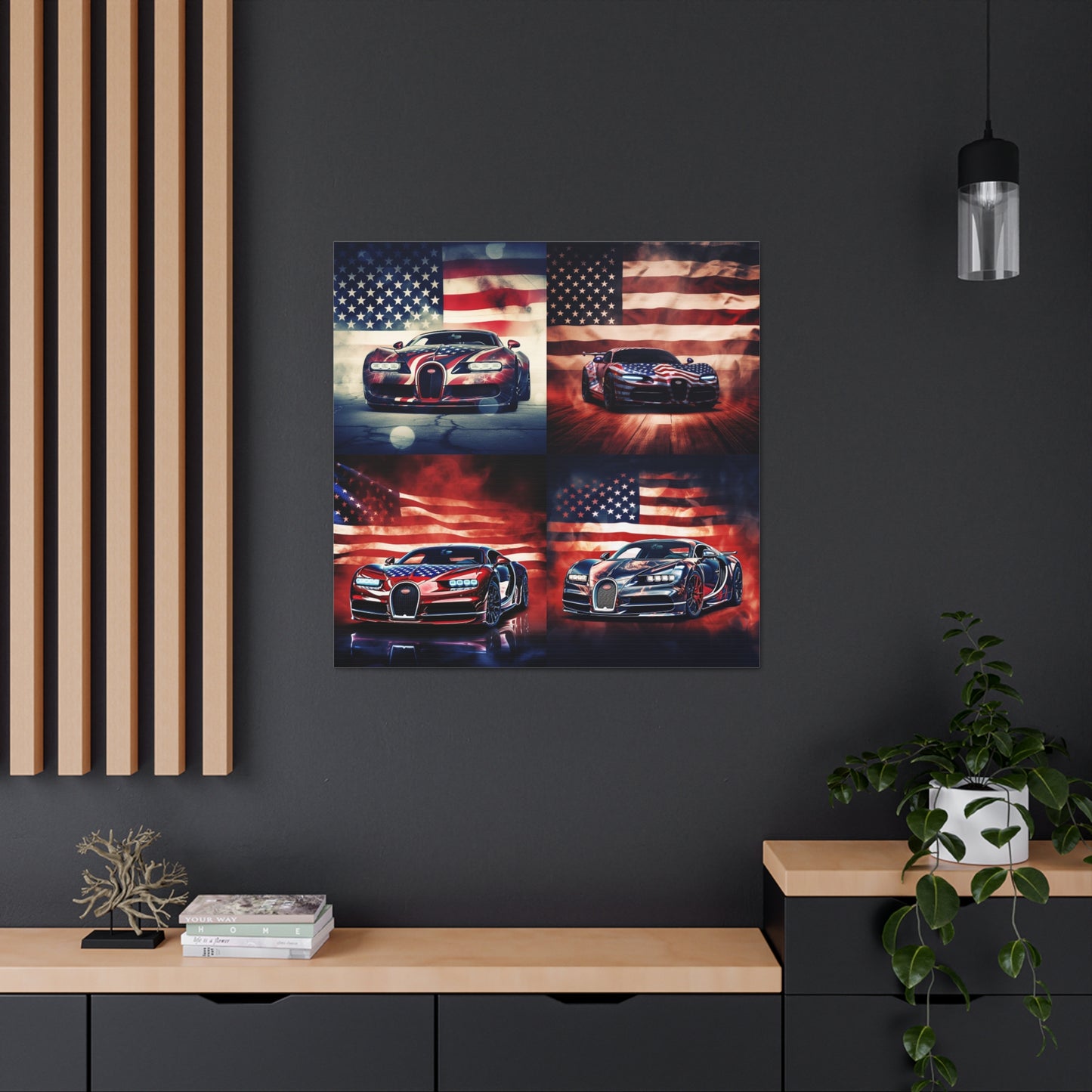 Canvas Gallery Wraps Abstract American Flag Background Bugatti 5