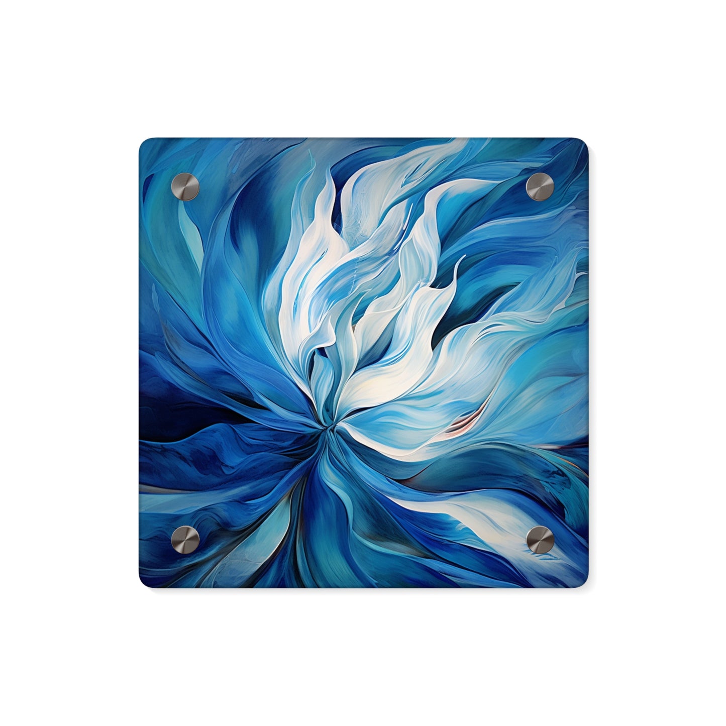 Acrylic Wall Art Panels Blue Tluip Abstract 1