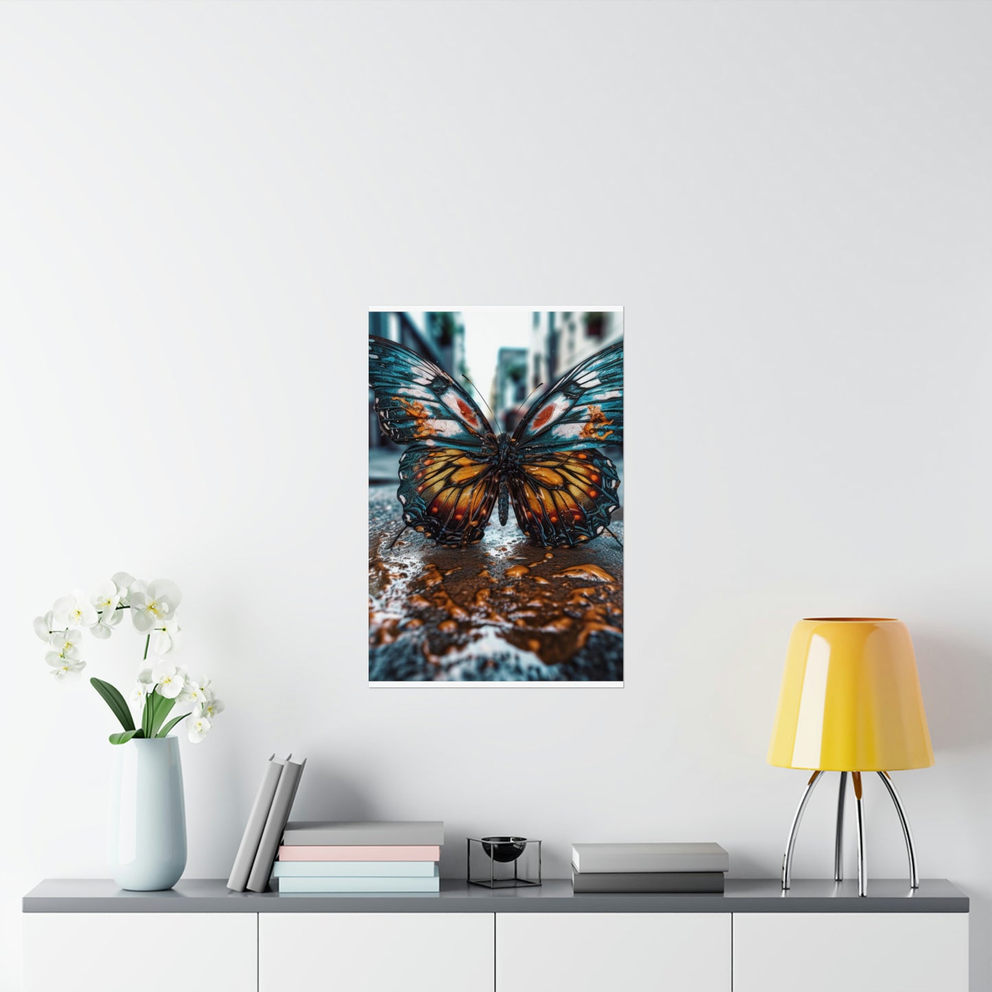 Premium Matte Vertical Posters Water Butterfly Street 3