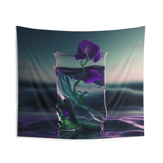 Indoor Wall Tapestries Purple Sweet pea in a vase 3