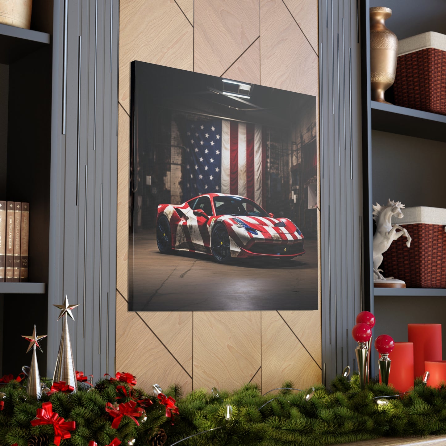 Canvas Gallery Wraps American Flag Farrari 2