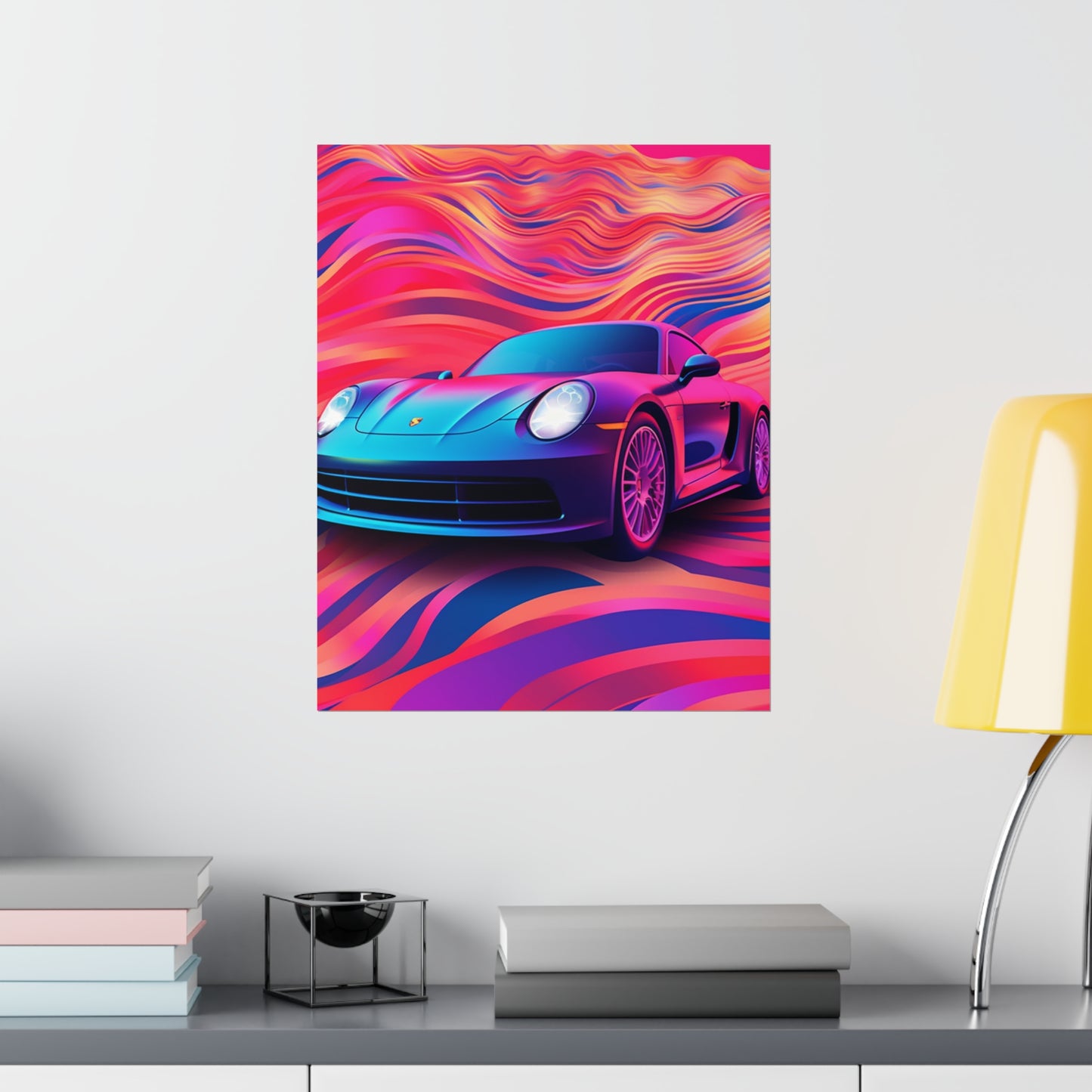 Premium Matte Vertical Posters Porsche Water Fusion 3