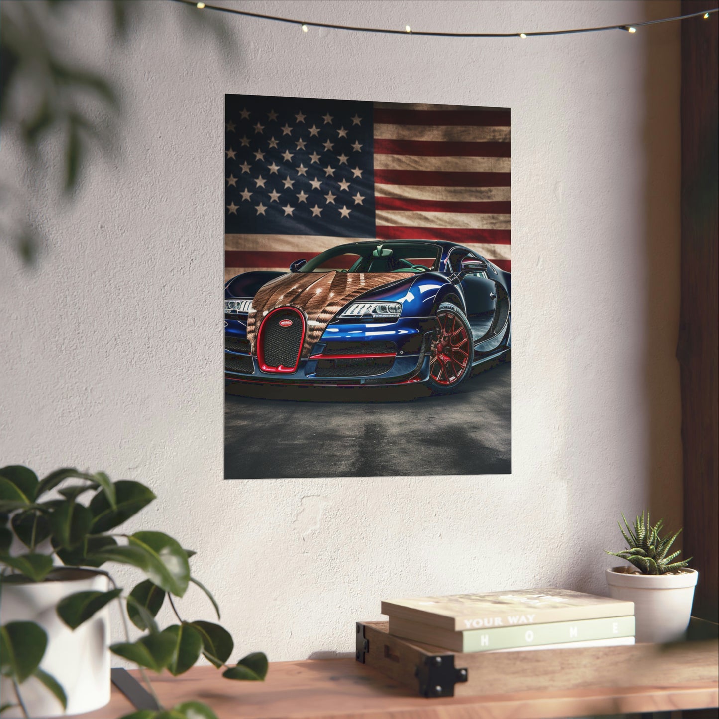 Premium Matte Vertical Posters Bugatti American Flag 4