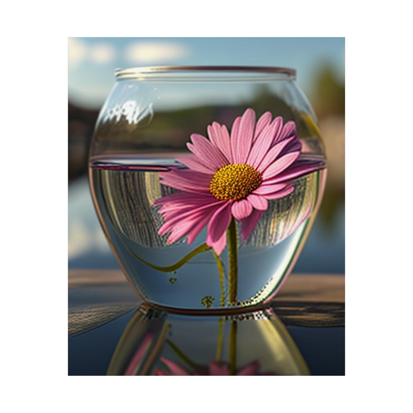 Premium Matte Vertical Posters Pink Daisy 3