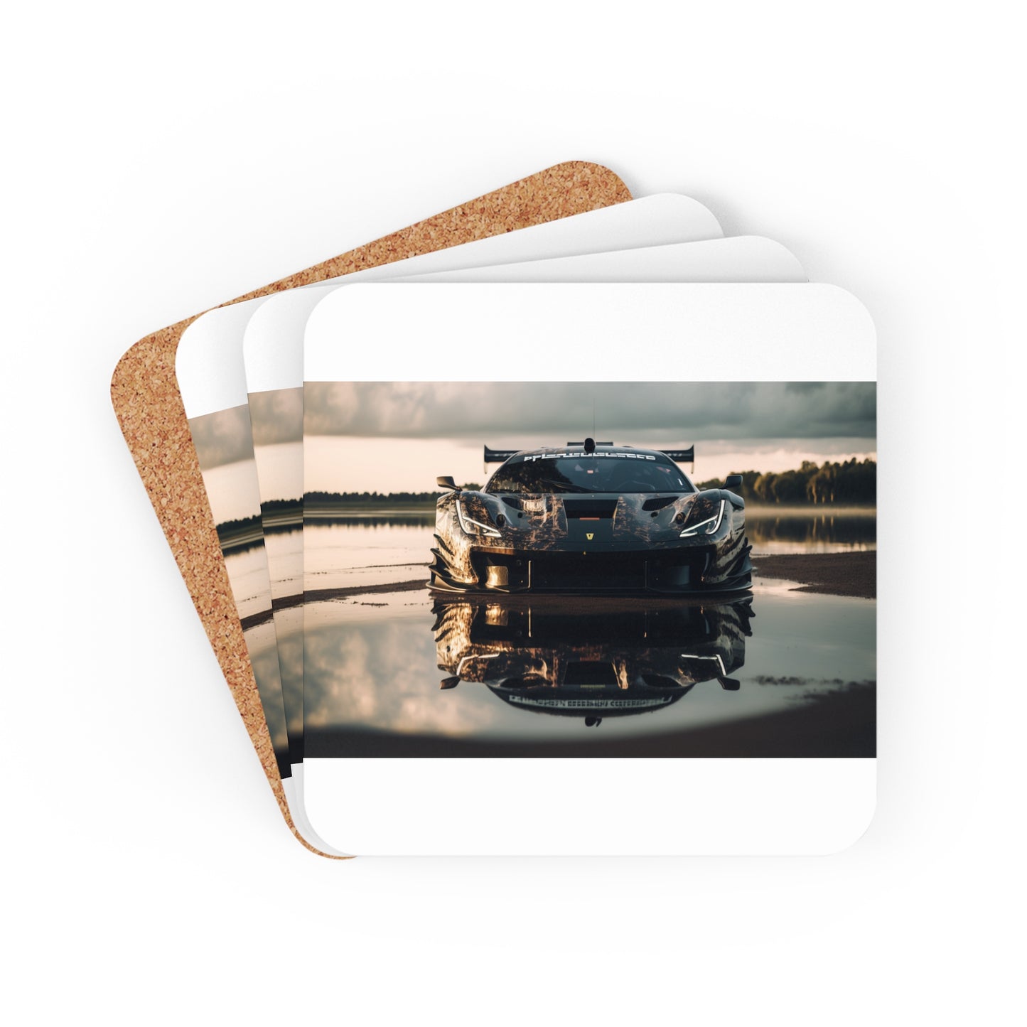 Corkwood Coaster Set Ferrari Lake 3