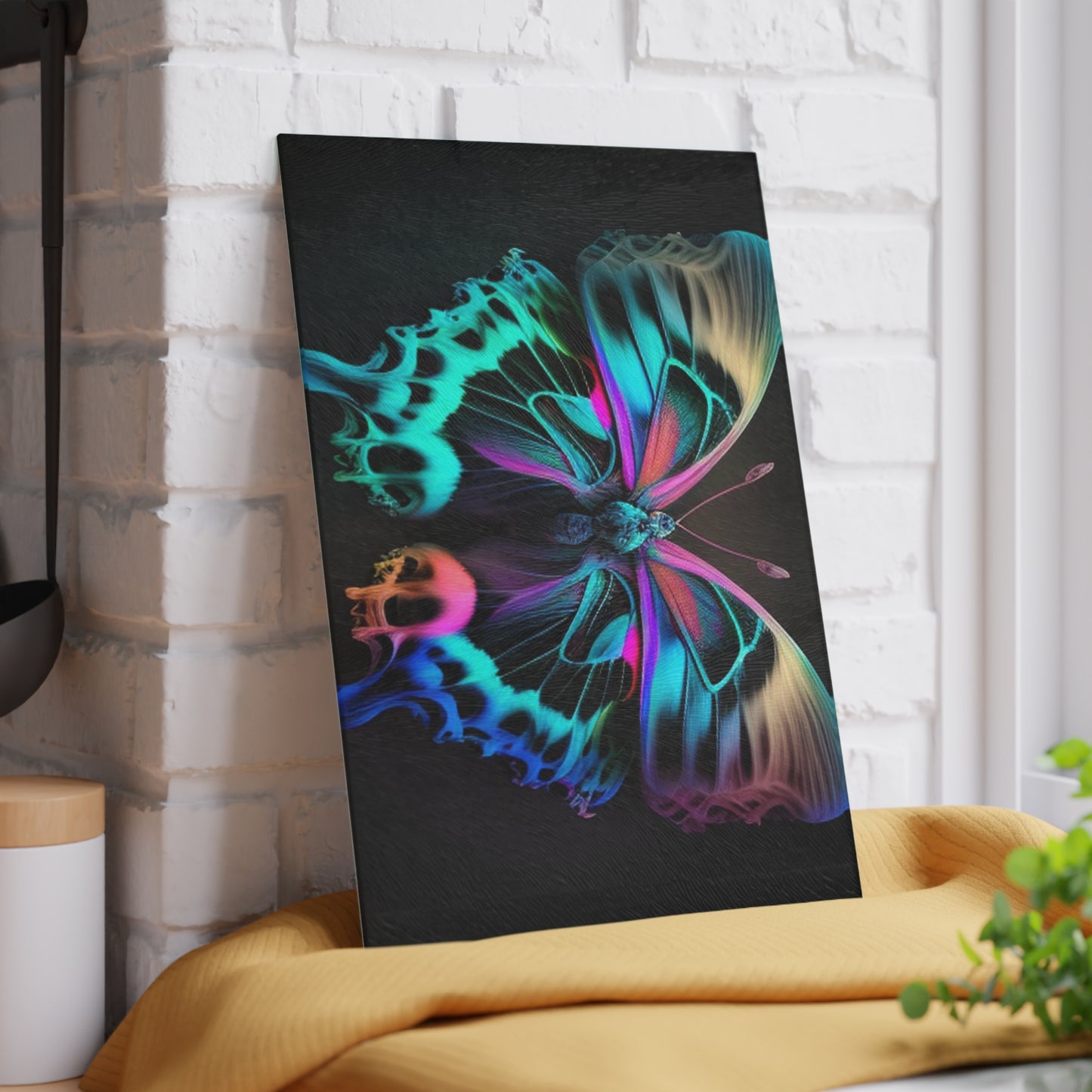 Glass Cutting Board Neon Butterfly Fusion 2