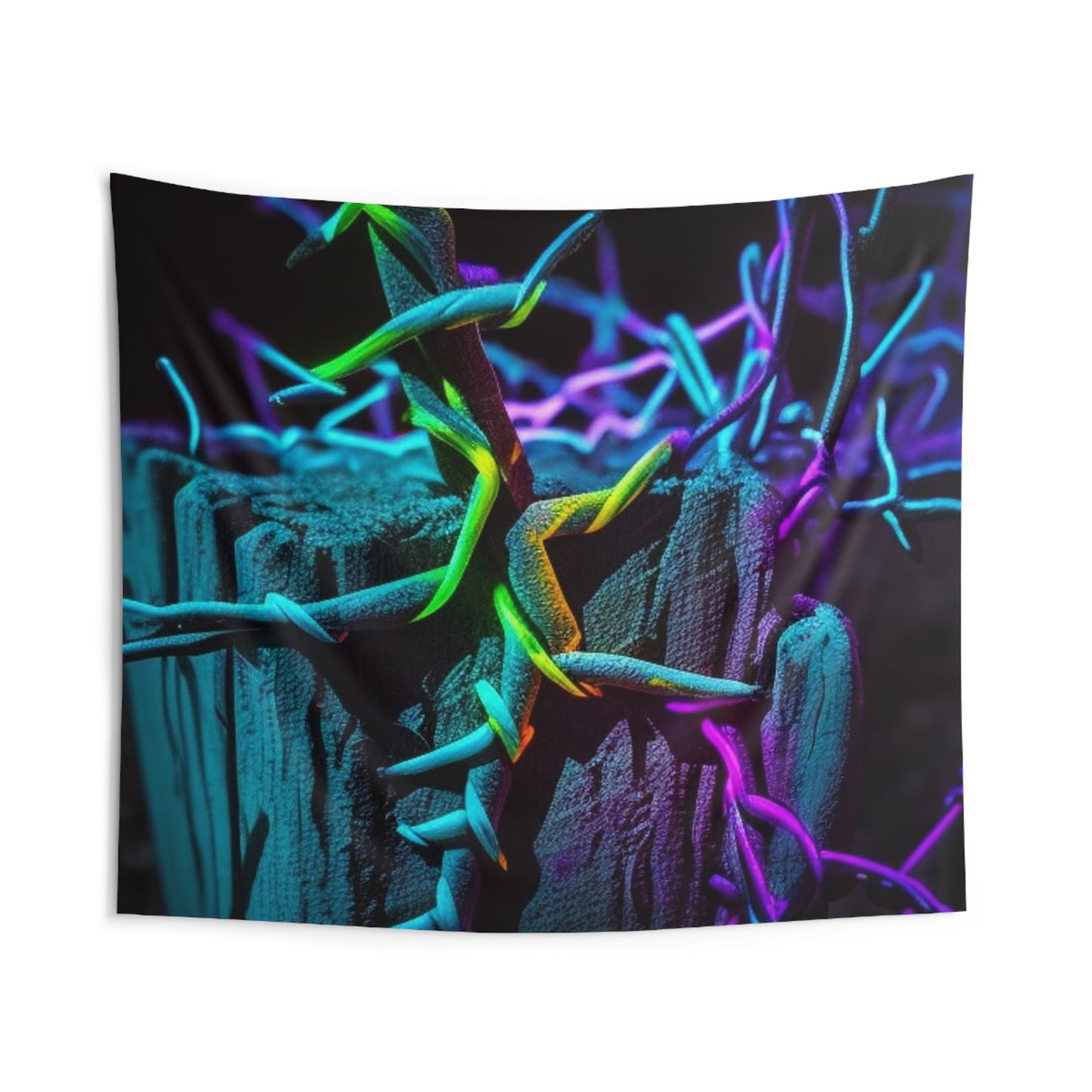Indoor Wall Tapestries Macro Neon Barbs 3