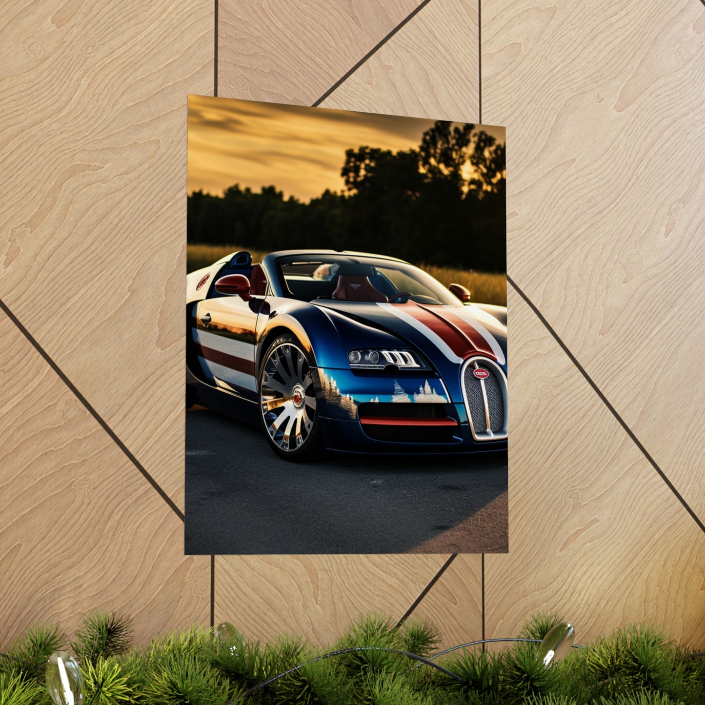 Premium Matte Vertical Posters Bugatti Flag American 3