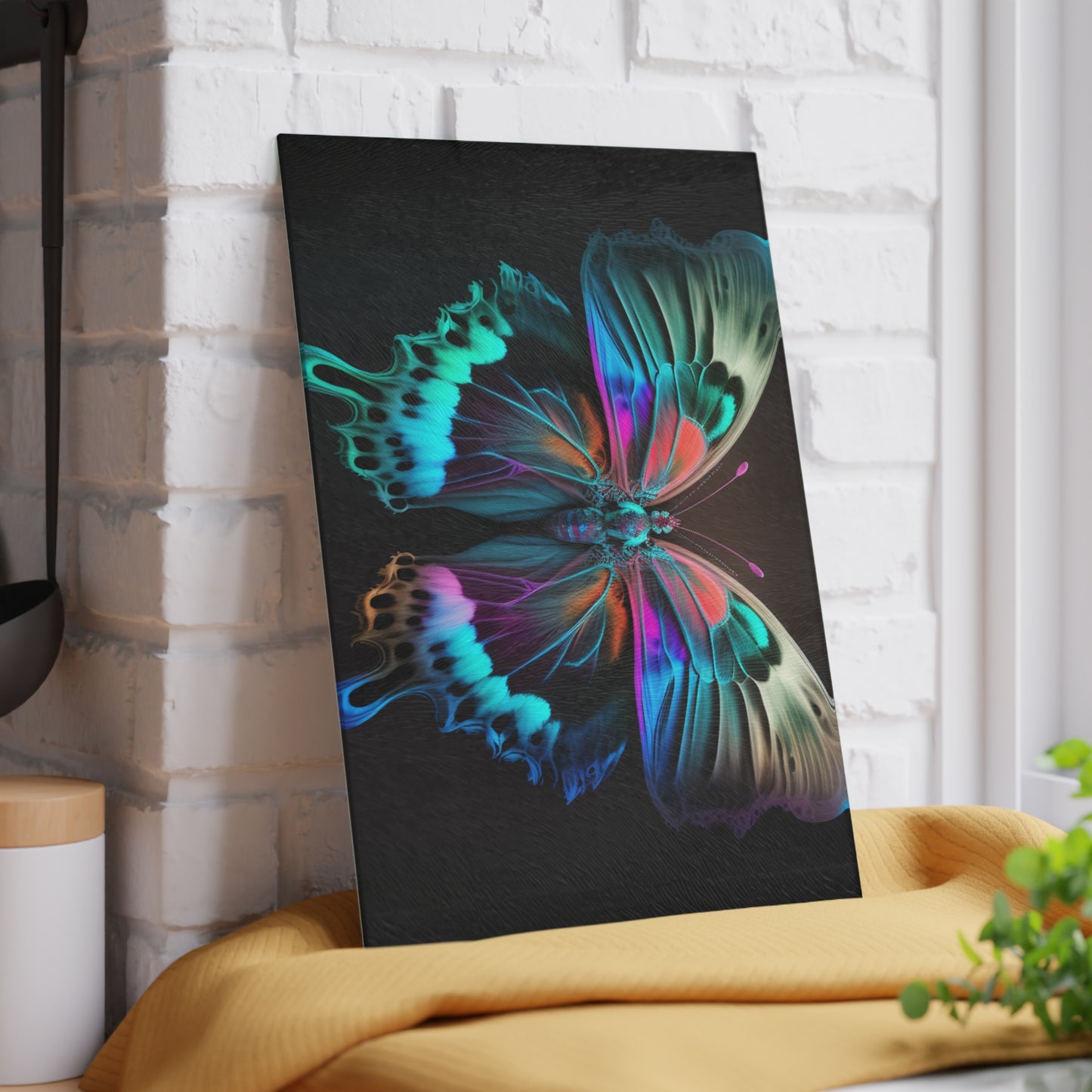 Glass Cutting Board Raw Hyper Color Butterfly 2