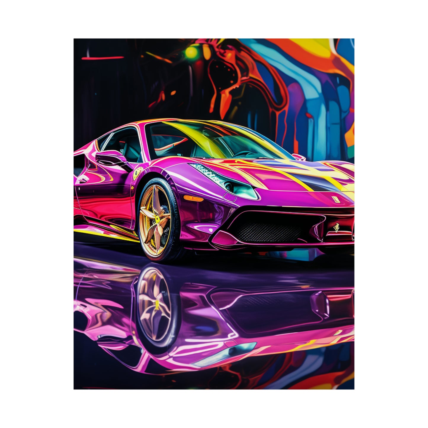 Premium Matte Vertical Posters Pink Macro Ferrari 2