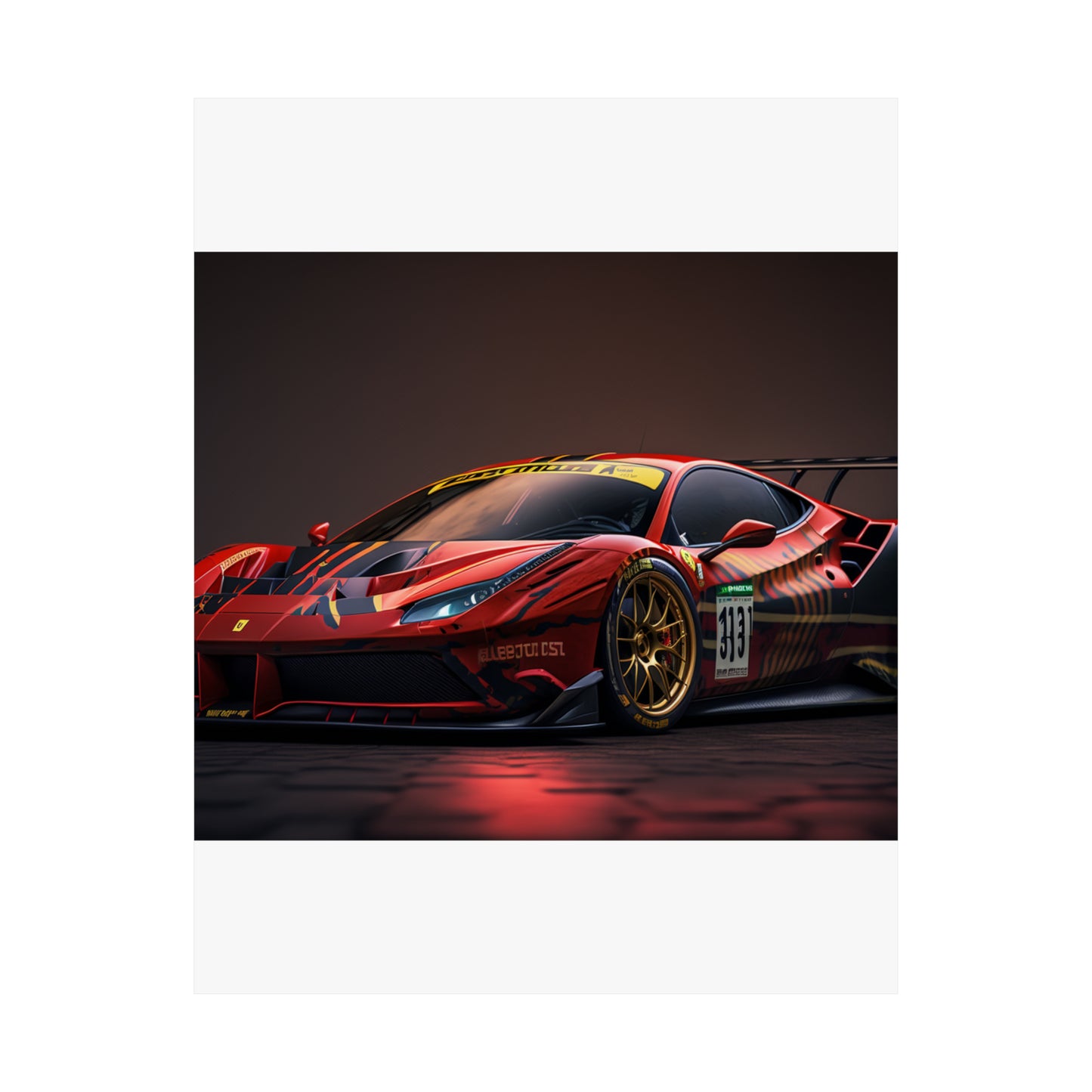 Premium Matte Vertical Posters Ferrari Red 1