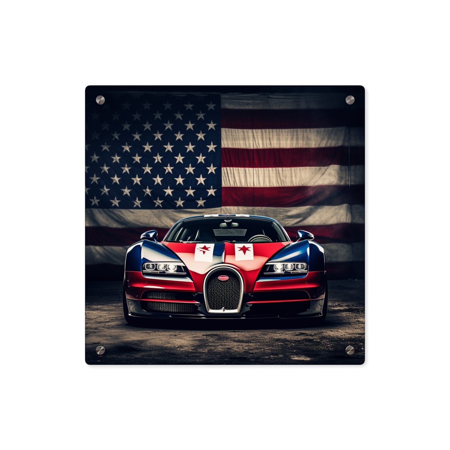 Acrylic Wall Art Panels Bugatti American Flag 3