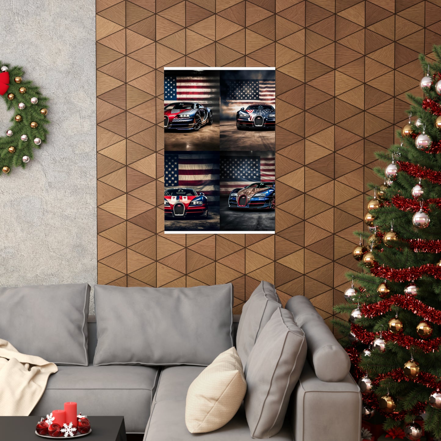 Premium Matte Vertical Posters Bugatti American Flag 5