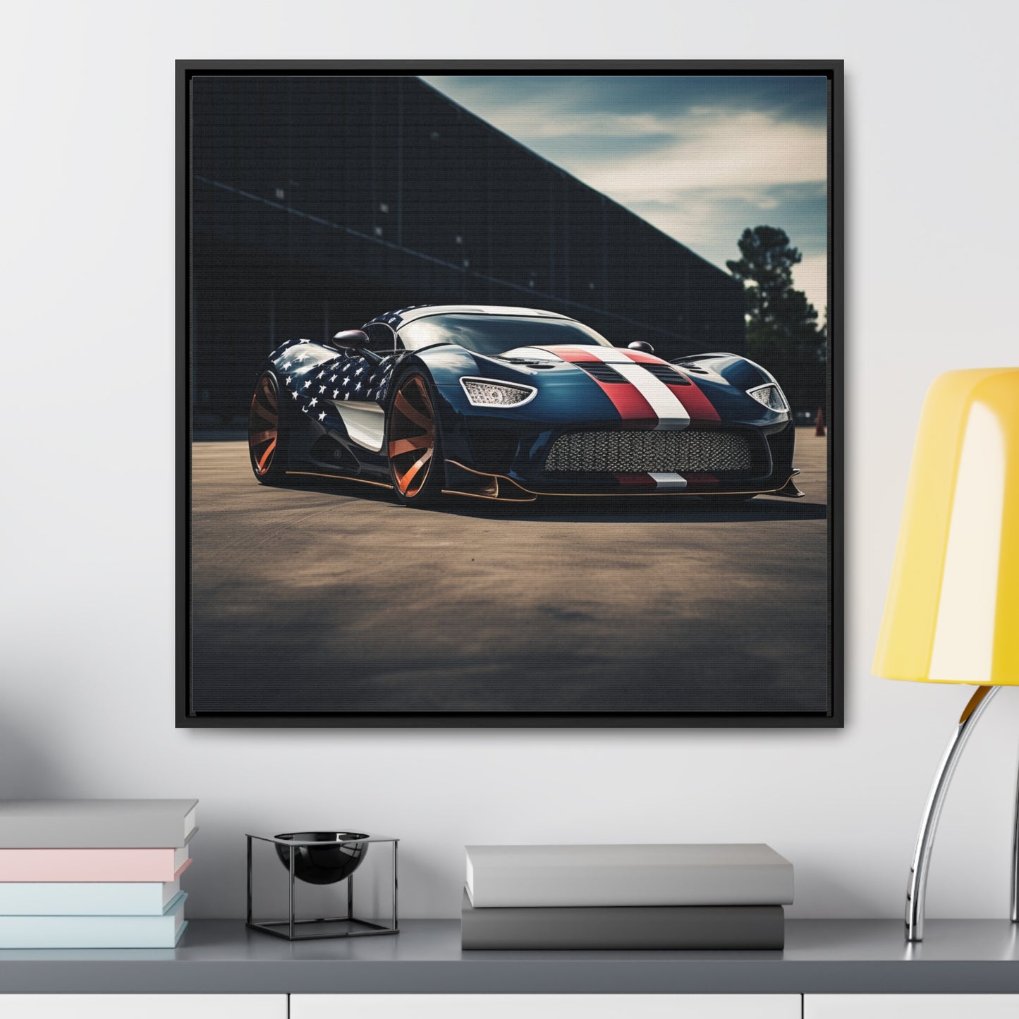 Gallery Canvas Wraps, Square Frame Bugatti Flag American 2