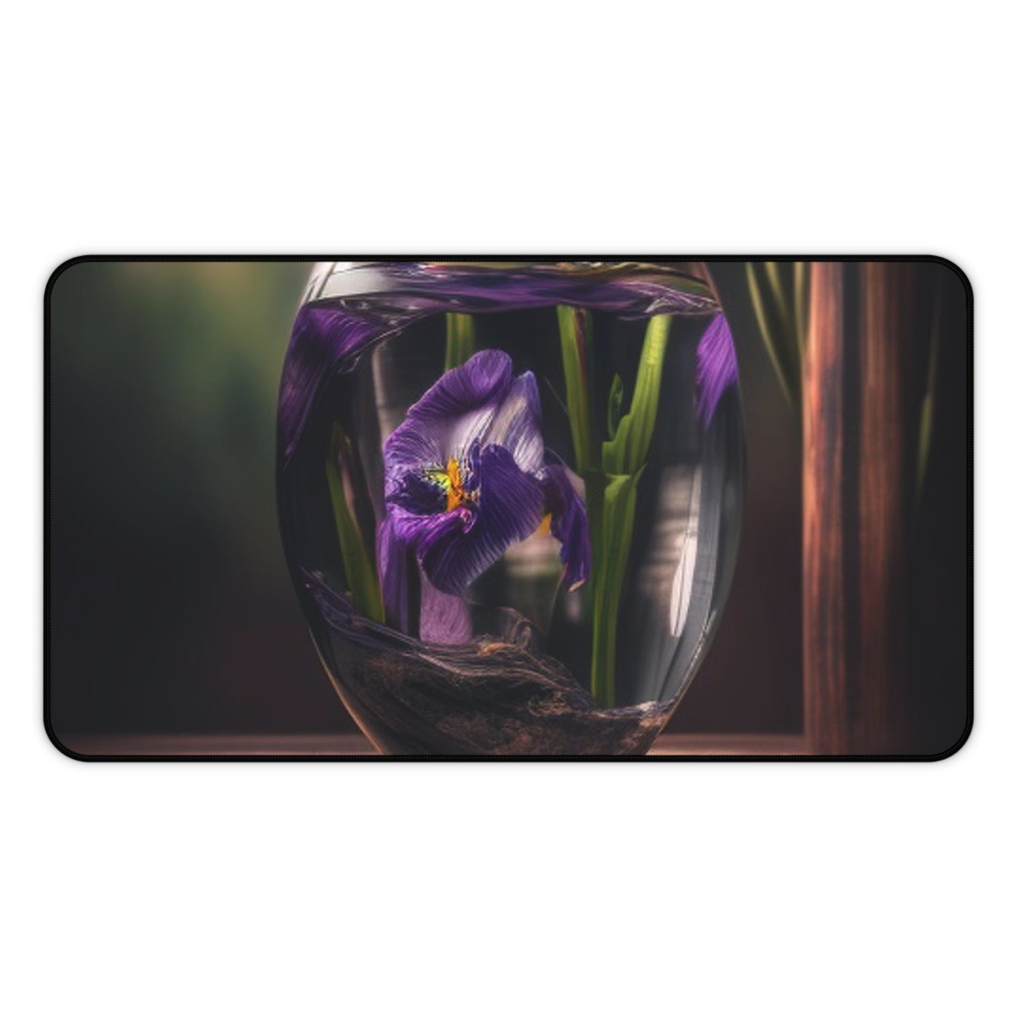 Desk Mat Purple Iris in a vase 4